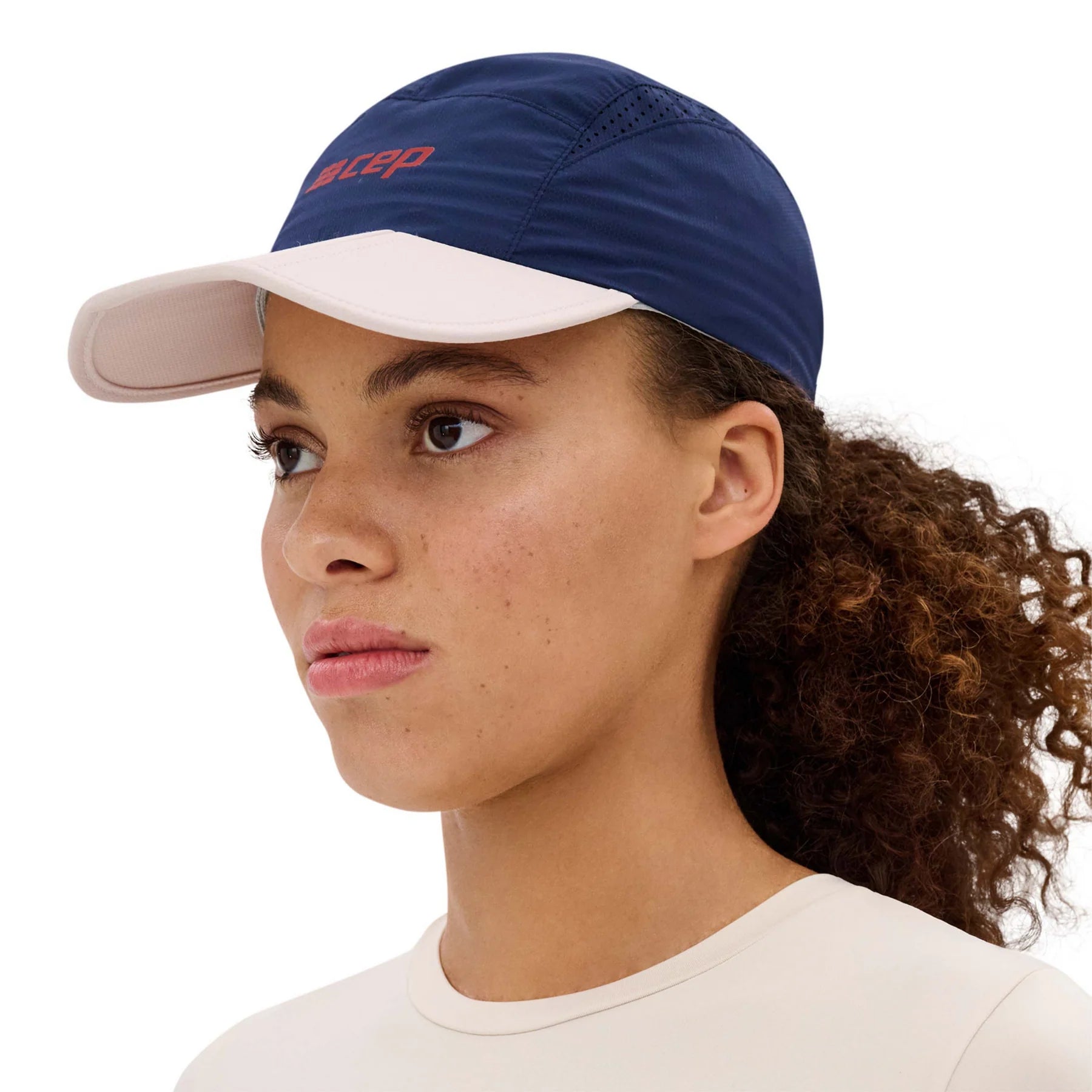 CEP Unisex Running Cap - Dark Blue & Cream | Lightweight Breathable Hat for Men & Women | Perfect for Jogging, Hiking & Outdoor Activities