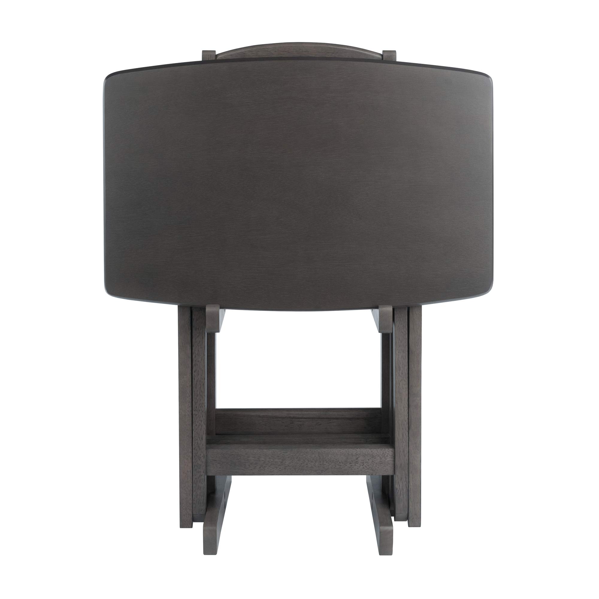 WINSOME Dorian Oversized 5-Piece Snack Table Set with Brown Base in Oyster Gray - 23.62
