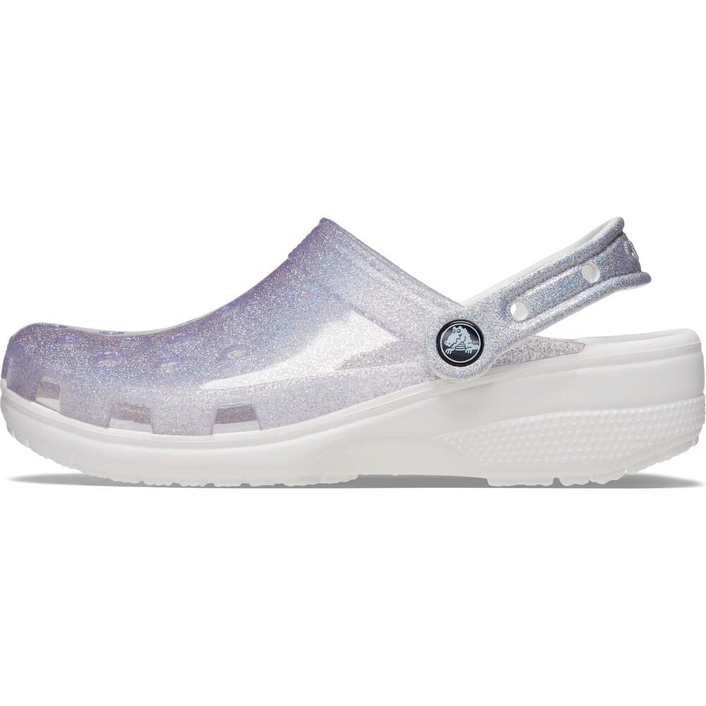 Crocs Unisex-Adult Classic Translucent Glitter Clogs - Comfortable Lightweight Slip-On Shoes for Men & Women - Perfect for Beach, Pool, Garden & Indoor Wear