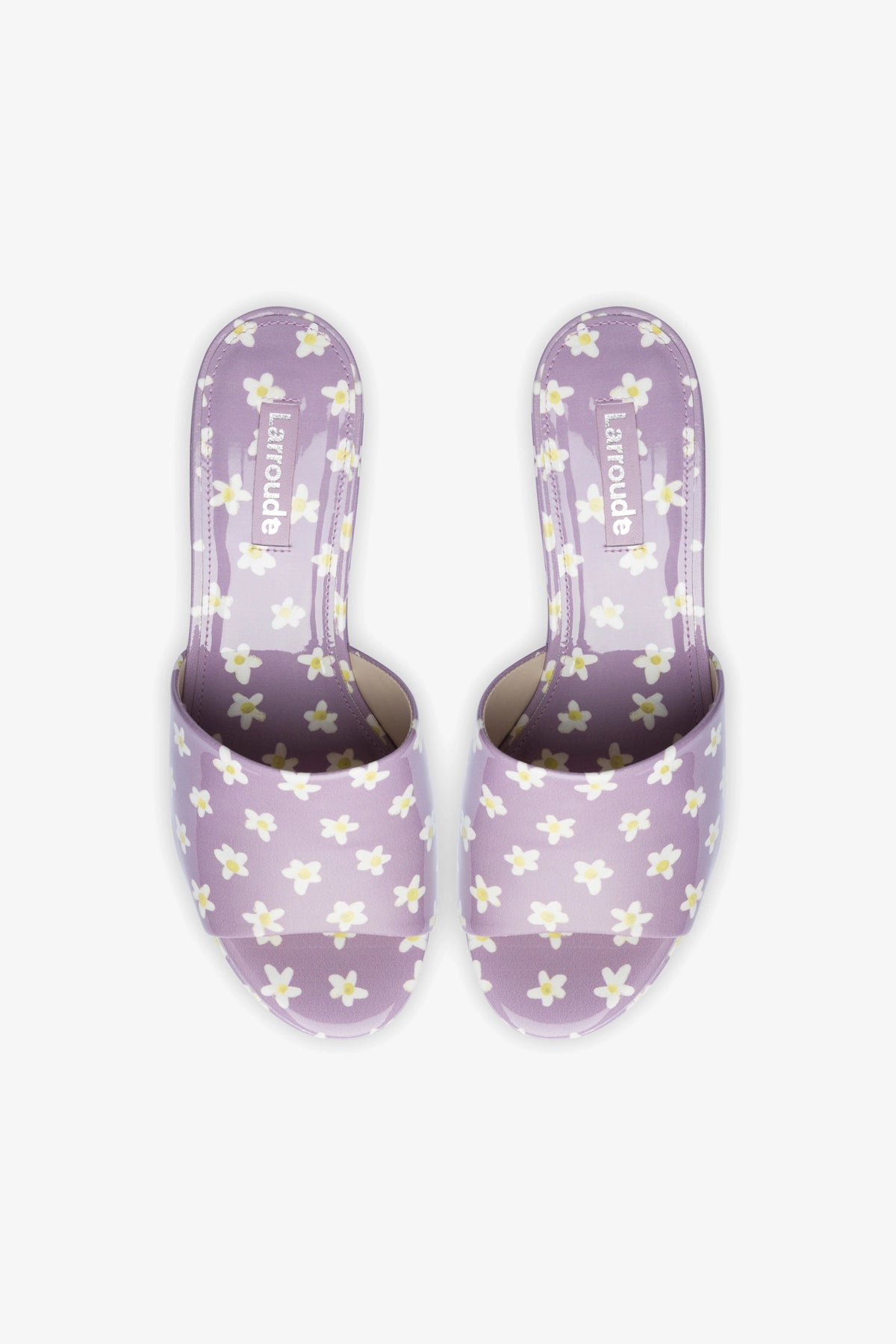 Women's Miso Platform Sandal in Lavender Floral Patent Leather - Comfortable Summer Wedge Sandals for Beach, Vacation & Casual Outfits