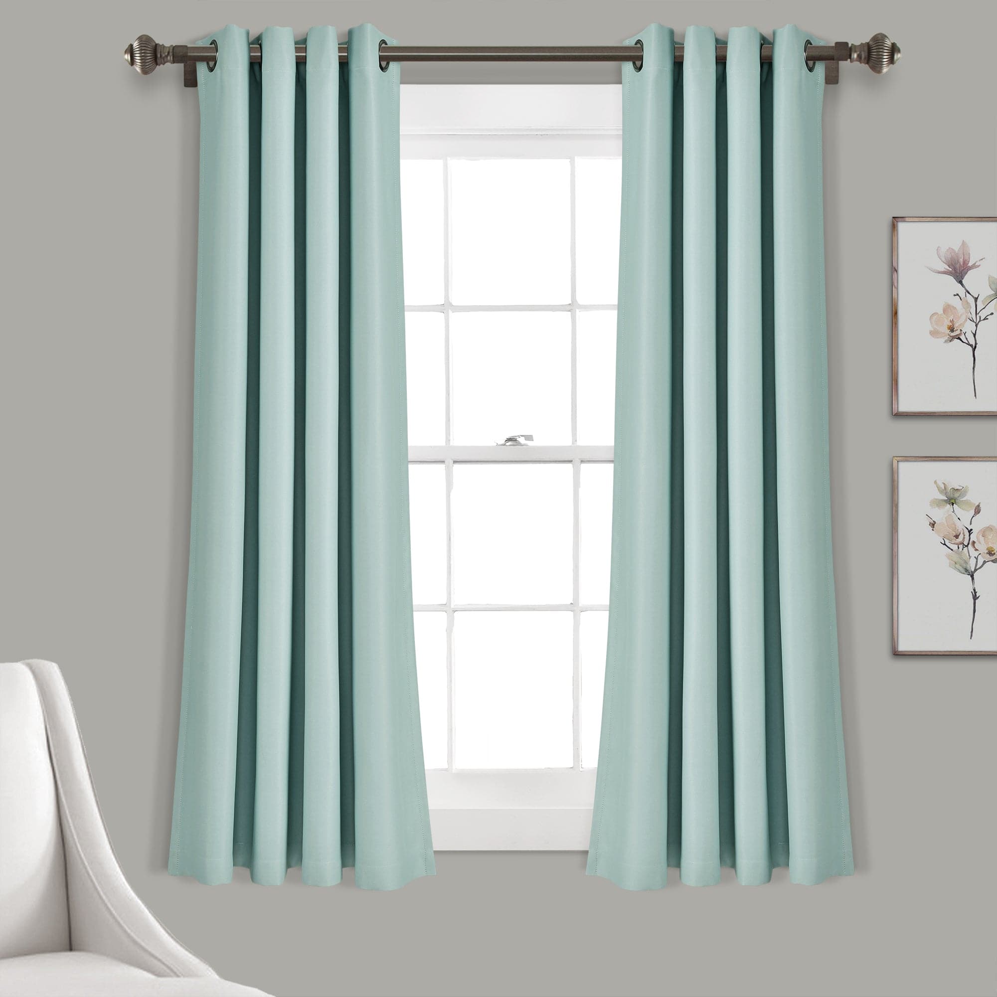 Thermal Insulated Blackout Curtains for Bedroom - Noise Reducing Grommet Window Panels Set, Energy Saving & Light Blocking for Home, Office, Nursery - 2 Panels (52x84 Inches, Black)