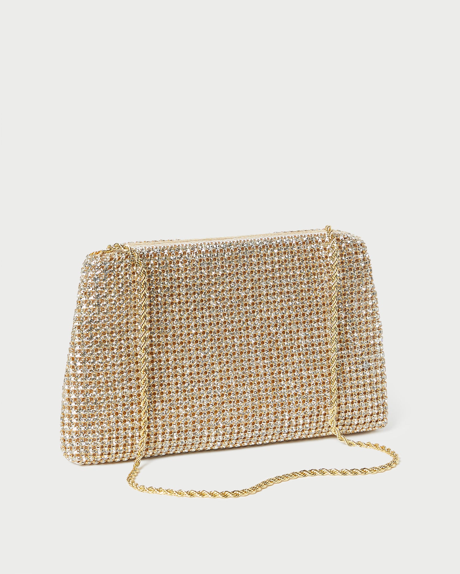 Jolene Gold Diamanté Bow Clutch Bag for Women - Elegant Evening Clutch Purse for Parties, Weddings & Special Occasions