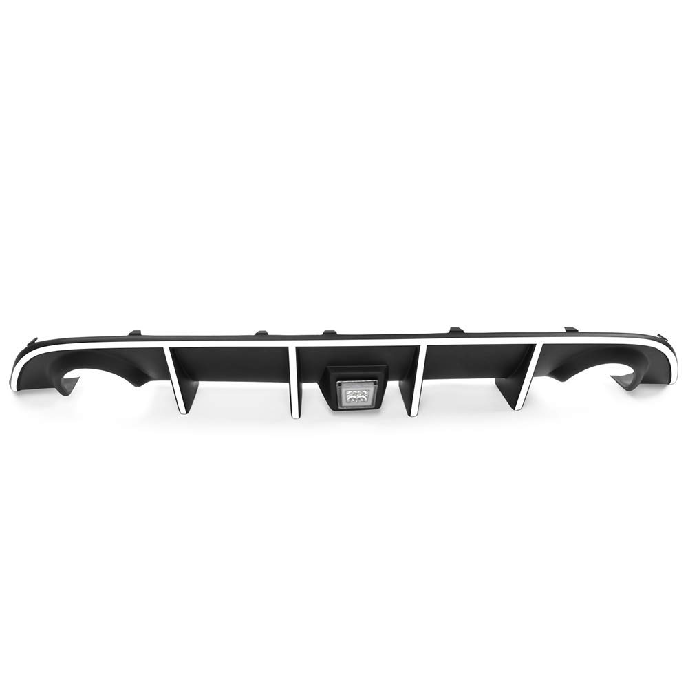IKON MOTORSPORTS Front Bumper Lip & Rear Diffuser Kit for 2015-2023 Dodge Charger SRT - Includes LED Brake Light & Reflective Tape | Aggressive Styling Upgrade for Street Racing & Car Shows