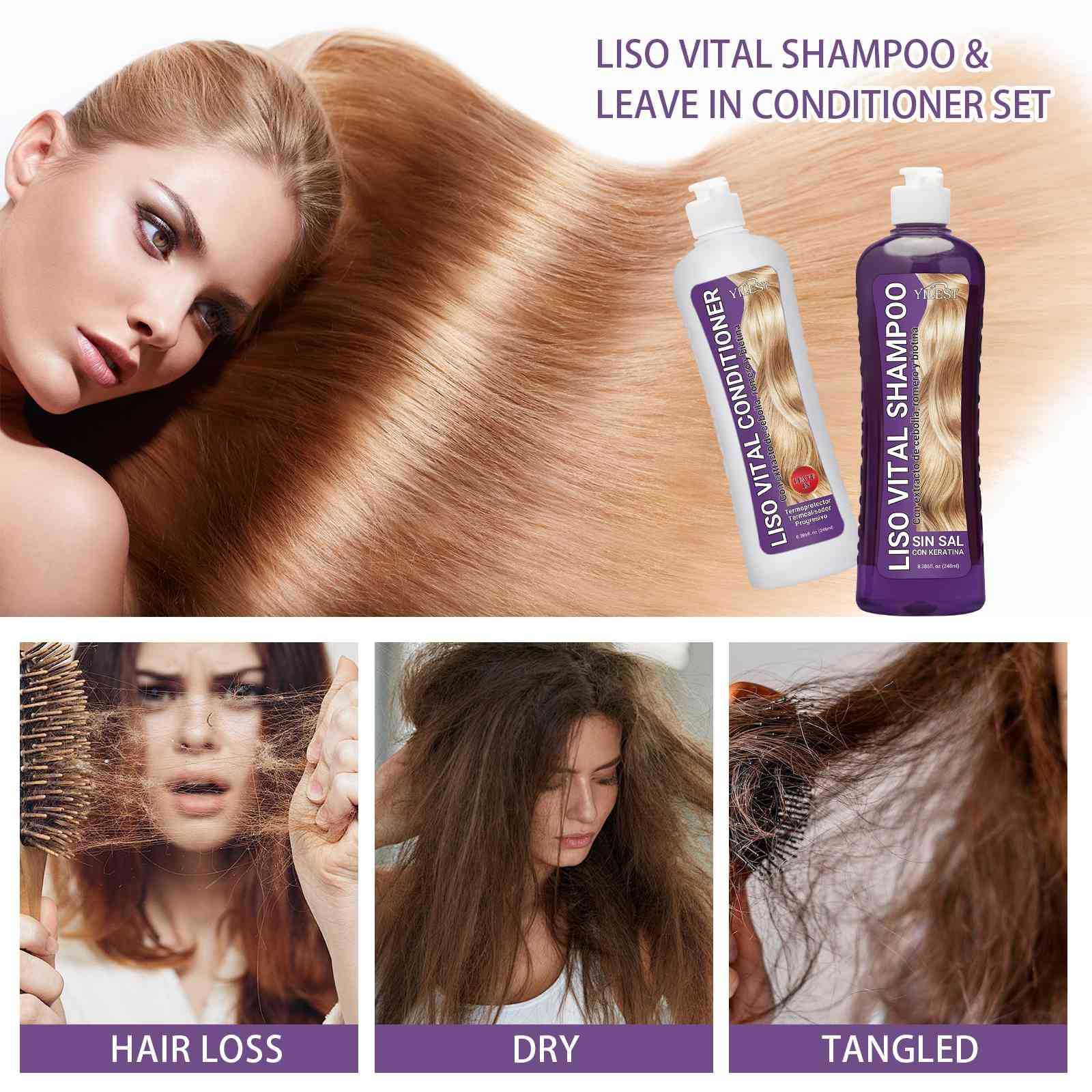2-Pack Onion Biotin Rosemary Shampoo & Conditioner Set - Nourishes Hair Roots, Moisturizes Scalp for Shiny & Thick Hair (8.4oz x 4) - Perfect for Daily Hair Care & Damaged Hair Repair