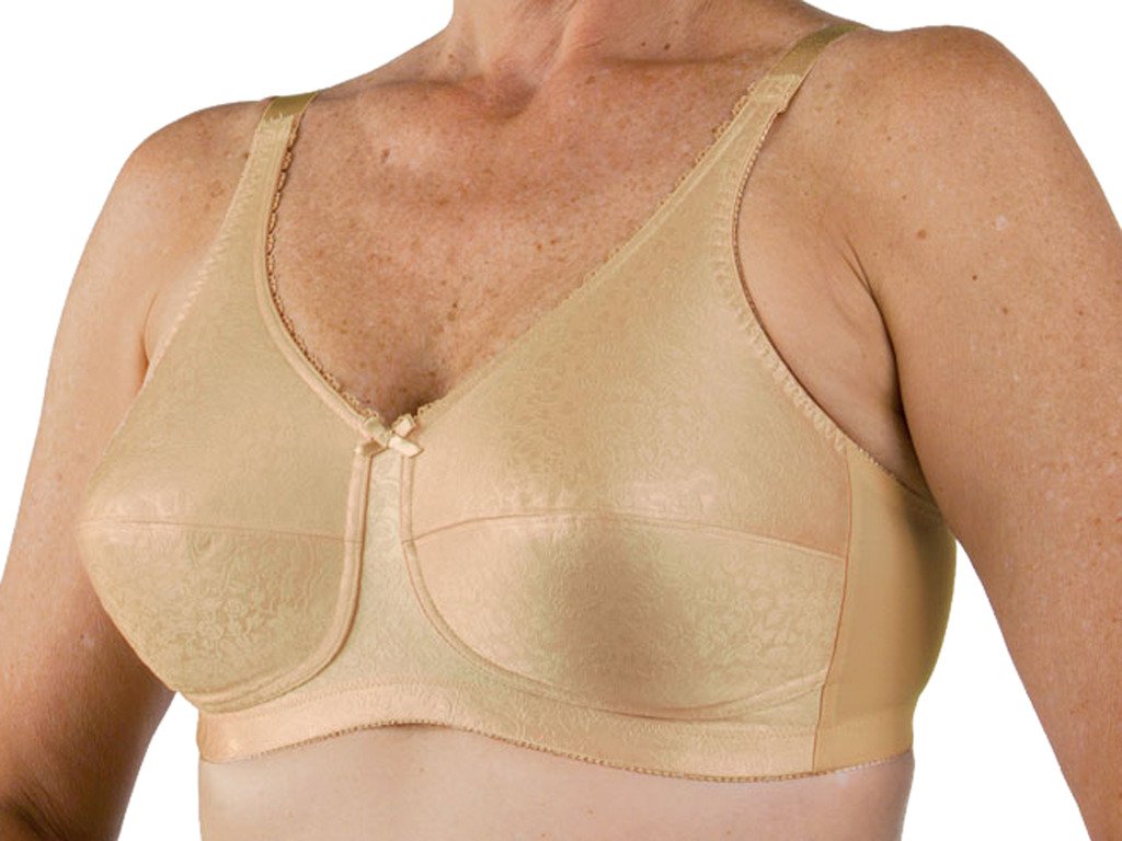Post Mastectomy Bra - Nylon Knit Fiberfill Comfort Bra for Women - Soft Support Bra for Breast Cancer Recovery & Everyday Wear