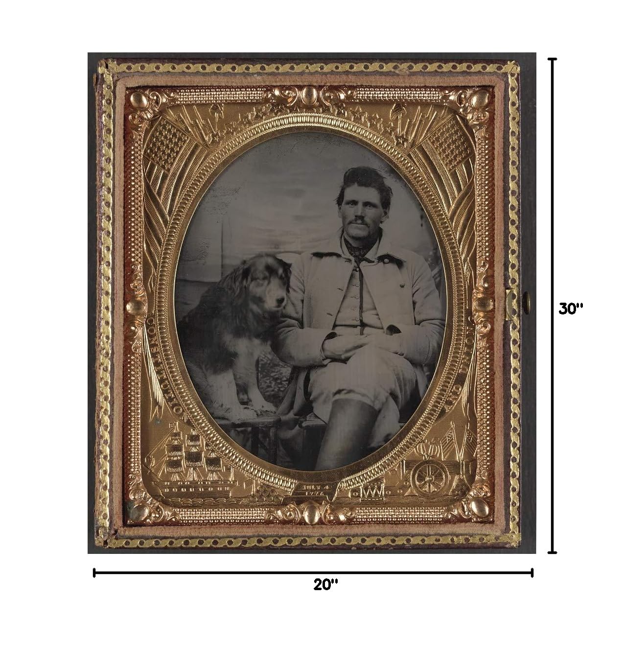 Union Soldier with Dog and Woman - Civil War Canvas Wall Art Print (20
