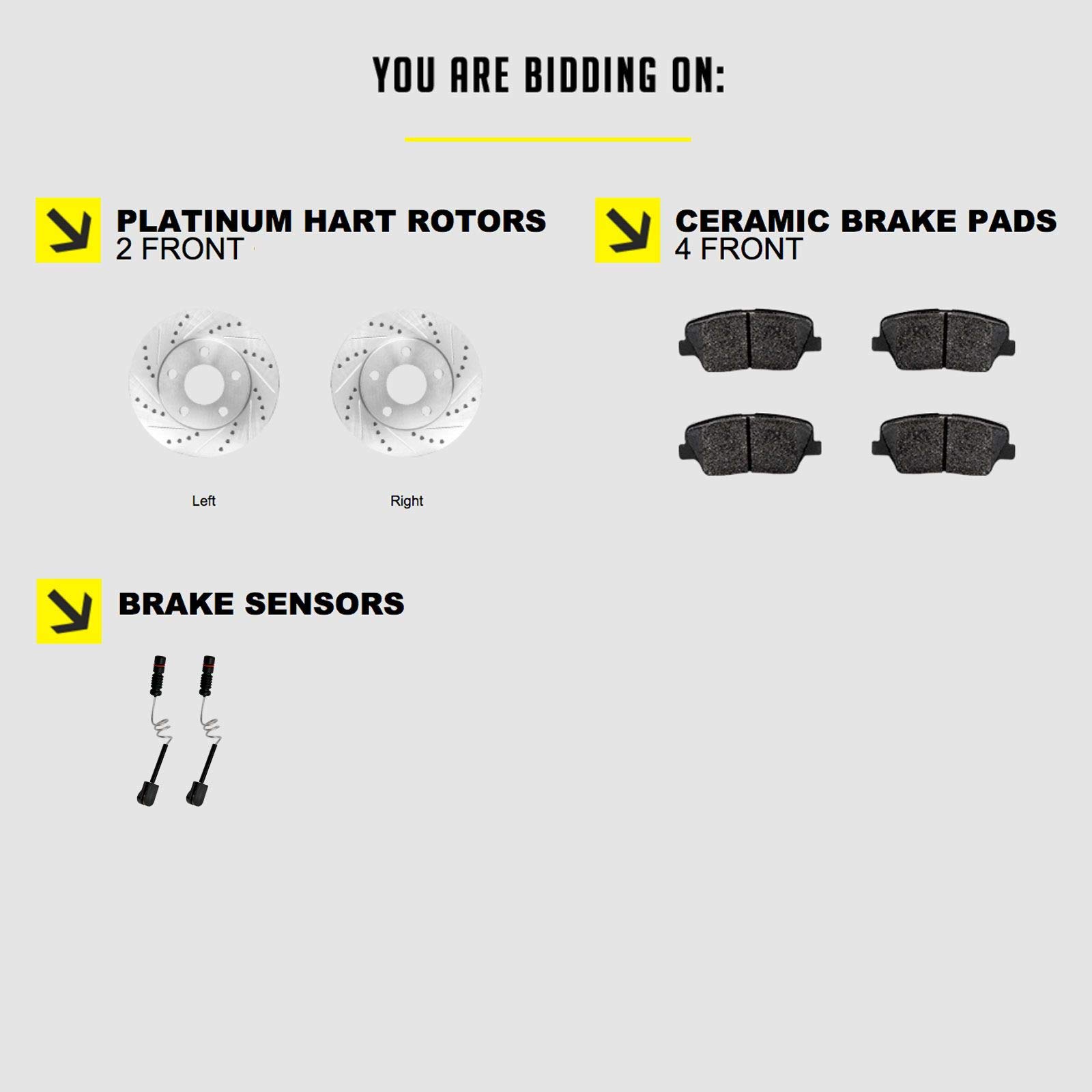 Hart PHCF.35165.02 Front Brake Kit - Ceramic Brake Pads & Rotors for Smooth Stopping | Perfect for Trucks, SUVs & Daily Commuter Vehicles | Durable Braking Solution for Highway & City Driving