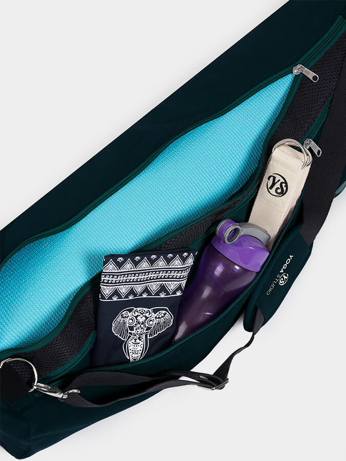 GOTS Certified Organic Cotton Yoga Bag for Women & Men - Eco-Friendly Yoga Mat Carrier with Pockets - Perfect for Yoga Studio, Gym, Travel & Workout Essentials Storage