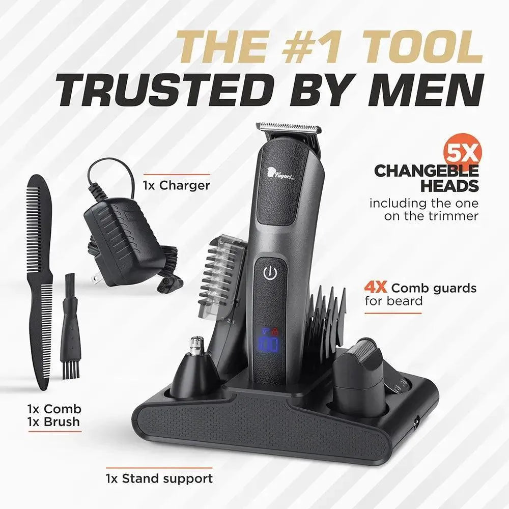 Premium Gentleman Trimmer for Men - Electric Beard & Mustache Grooming Kit - Perfect for Travel, Home & Professional Use
