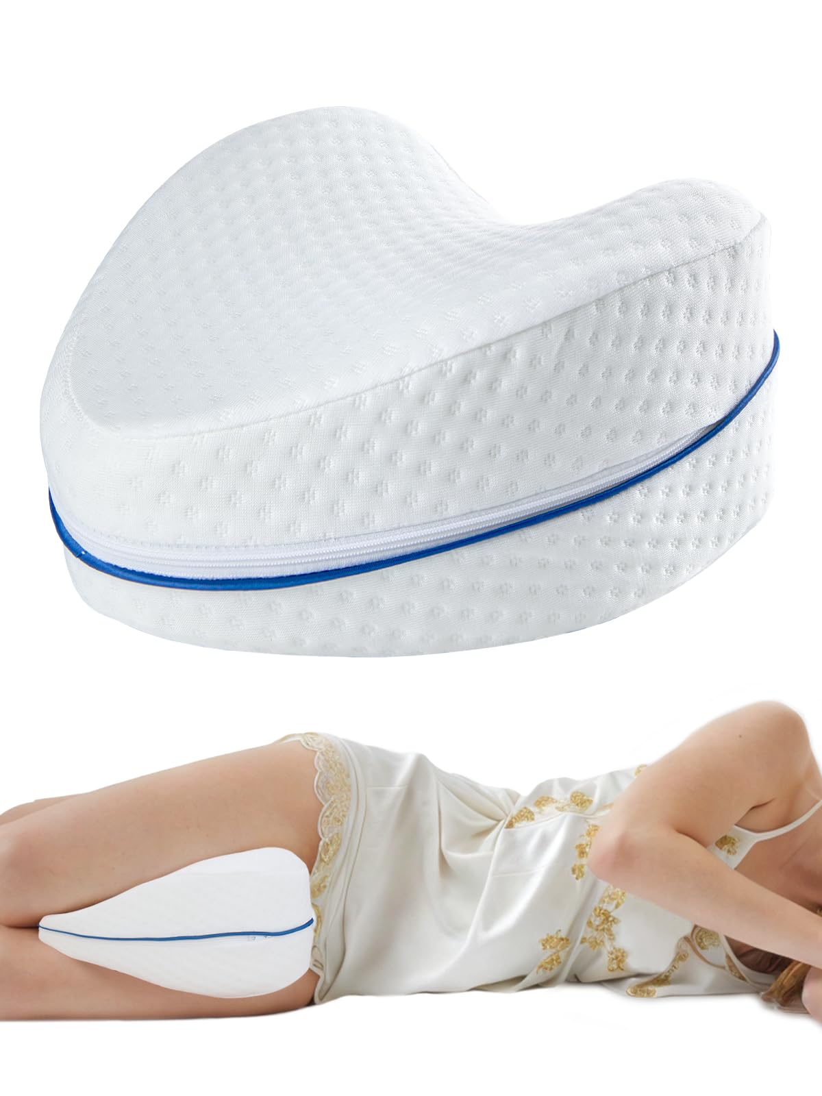 **Memory Foam Leg Pillow for Side Sleepers - Knee Support Pillow for Back, Hip & Joint Pain Relief - Comfortable Sleeping Aid for Leg Numbness & Better Sleep (Ideal for Pregnancy, Post-Surgery & Home Use)**