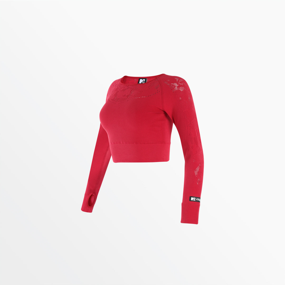 MTV Women's Sporty Long Sleeve Crop Top - Athletic Workout Shirt for Yoga, Running & Gym - Breathable Comfort Fit Activewear