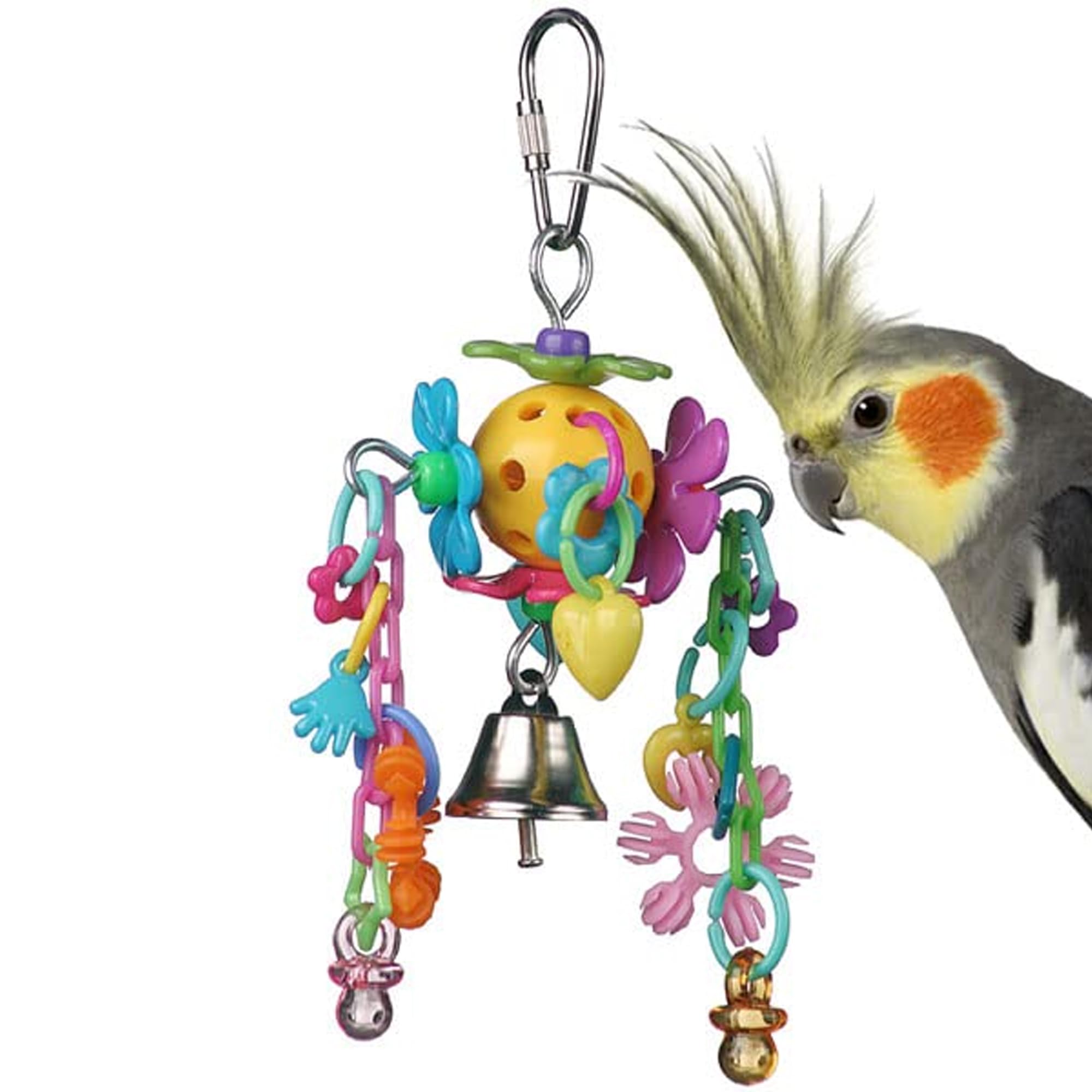 Super Bird Creations SB1088 Birdie Bouquet Toy - Colorful Chewing & Foraging Toy for Parrotlets, Parakeets, Cockatiels - Small/Medium Bird Enrichment Activity (6