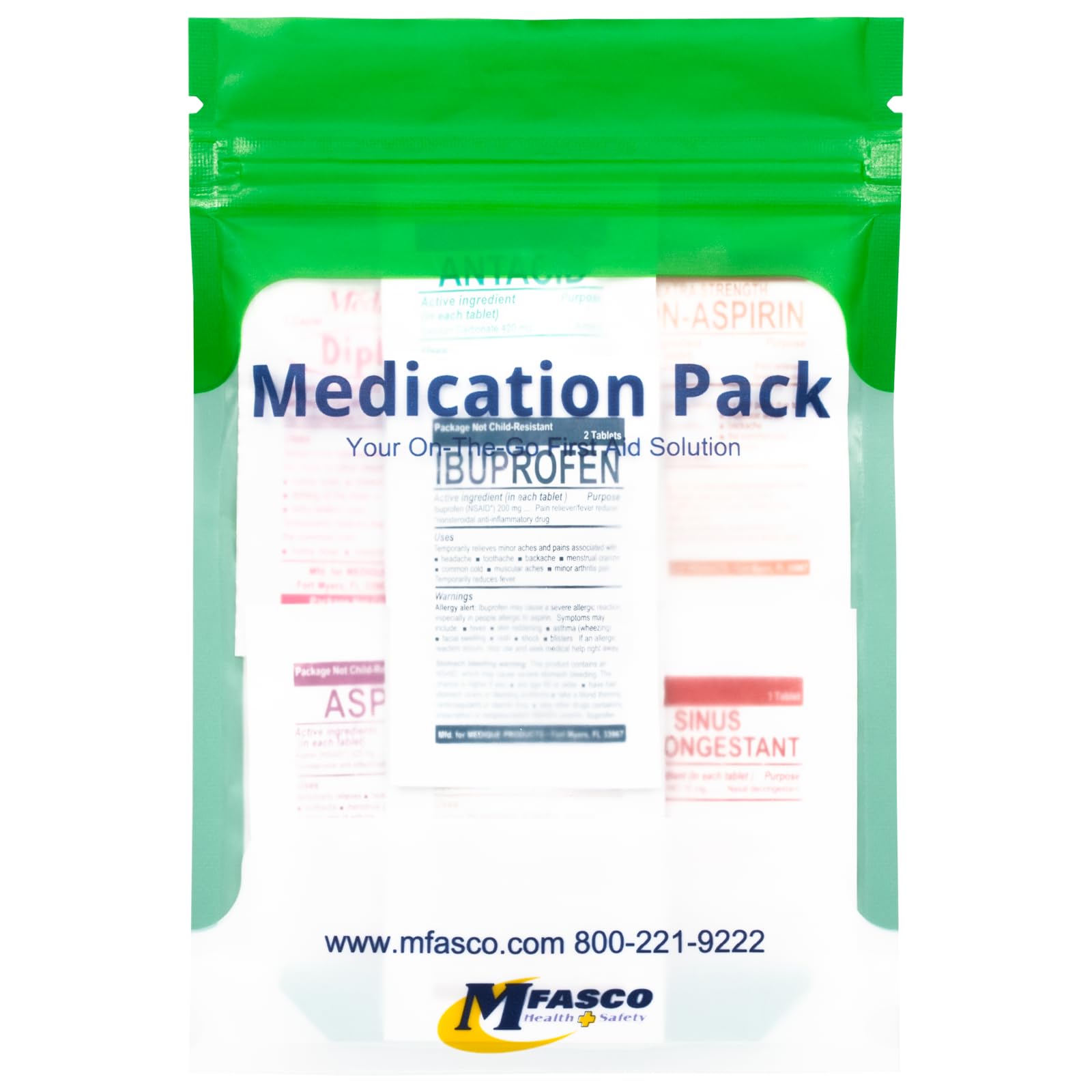First Aid Kit Refill Supplies - 100-Piece Medication Pack for Small Kits & Travel | Emergency Preparedness for Home, Office & Outdoor Adventures