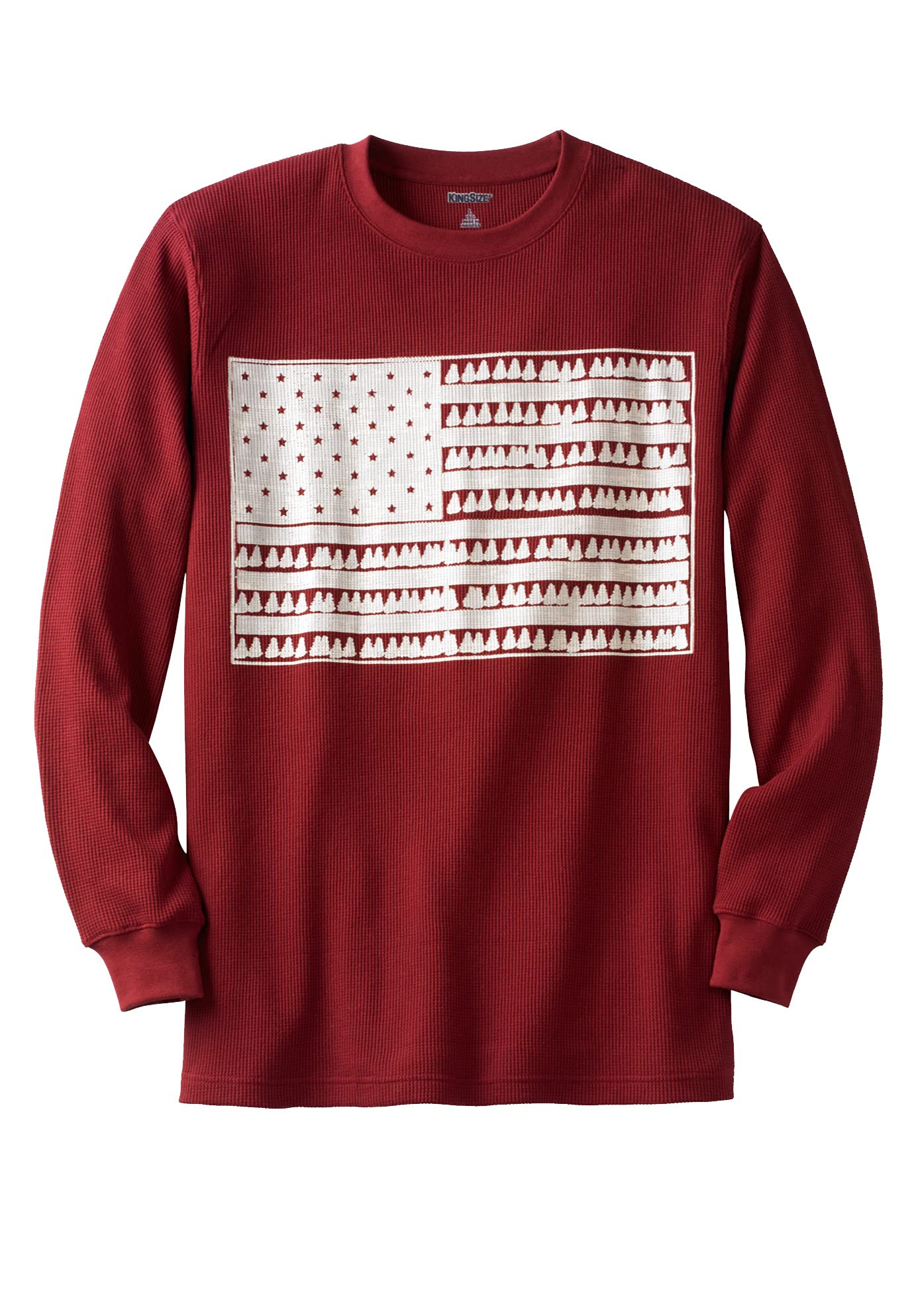KingSize Men's Big & Tall Waffle-Knit Thermal Crewneck T-Shirt | Long Underwear Top for Cold Weather | Winter Base Layer for Outdoor Activities & Layering