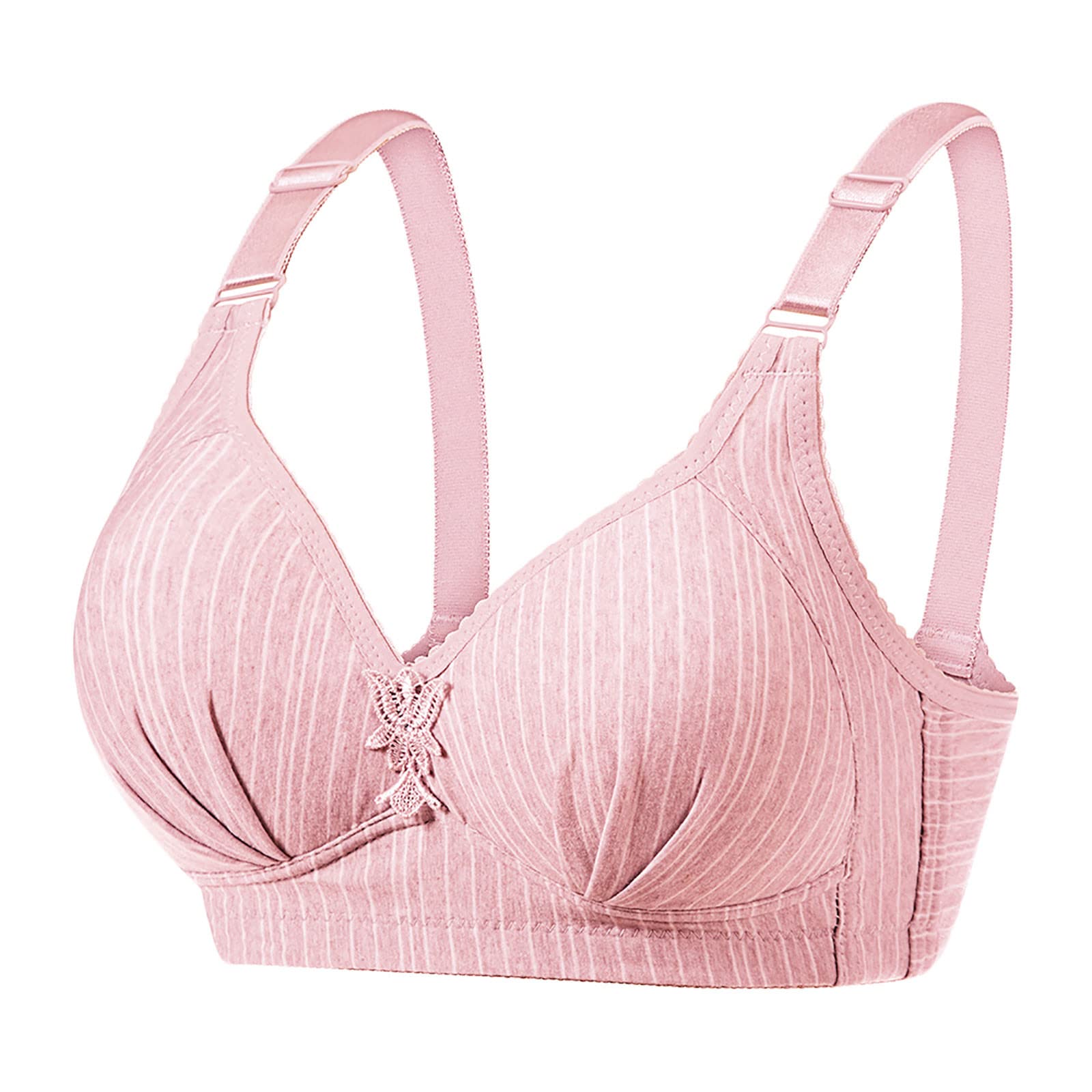 Ausyst Women's Wireless Bra - Trendy Striped Print Comfortable Everyday Underwear | Seamless Support for Workout, Yoga & Lounge Wear