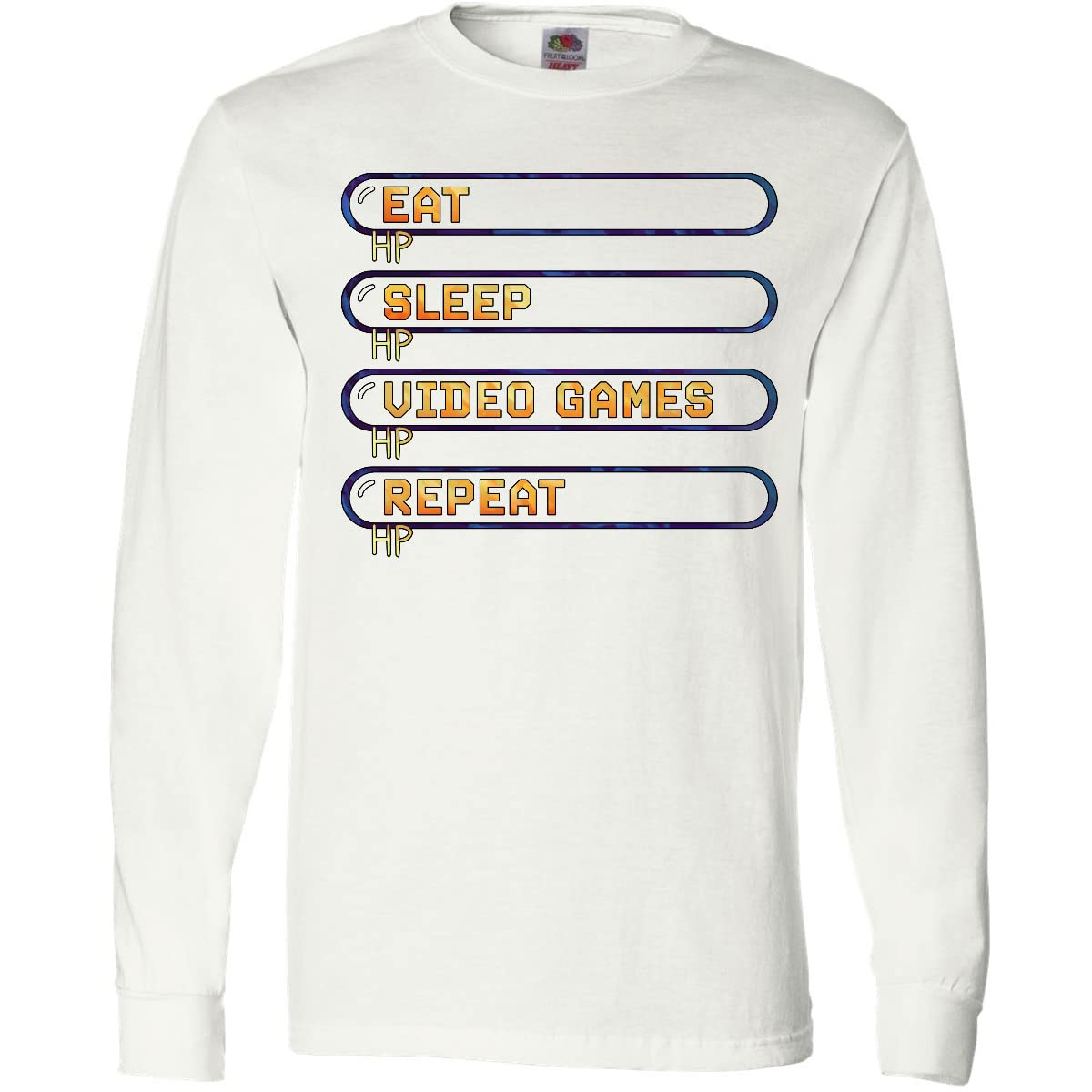 Eat Sleep Video Games Repeat Gaming Humor Long Sleeve T-Shirt for Gamers | Funny Gamer Tee for Men & Women | Perfect for Gaming Parties, Conventions & Casual Wear