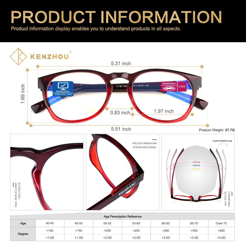 Blue Light Blocking Glasses for Computer Reading - 2 Pack for Men & Women - Perfect for Office & Gaming