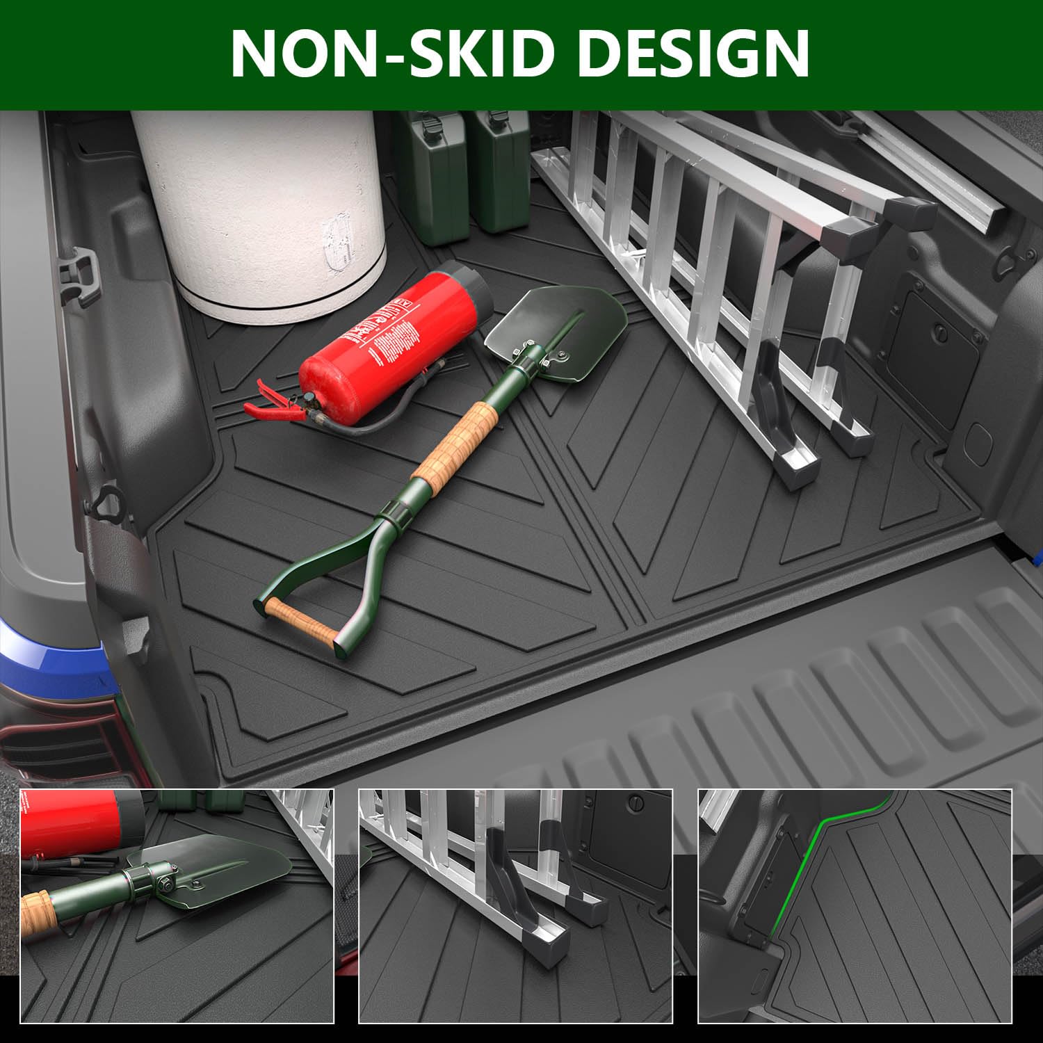 2022-2025 Ford Maverick Gas Truck Bed Mat & Floor Mat Set - Heavy Duty TPE Bed Liner & Cargo Protector | All-Weather Protection for Pickup Truck Accessories | Perfect for Camping, Work & Outdoor Adventures