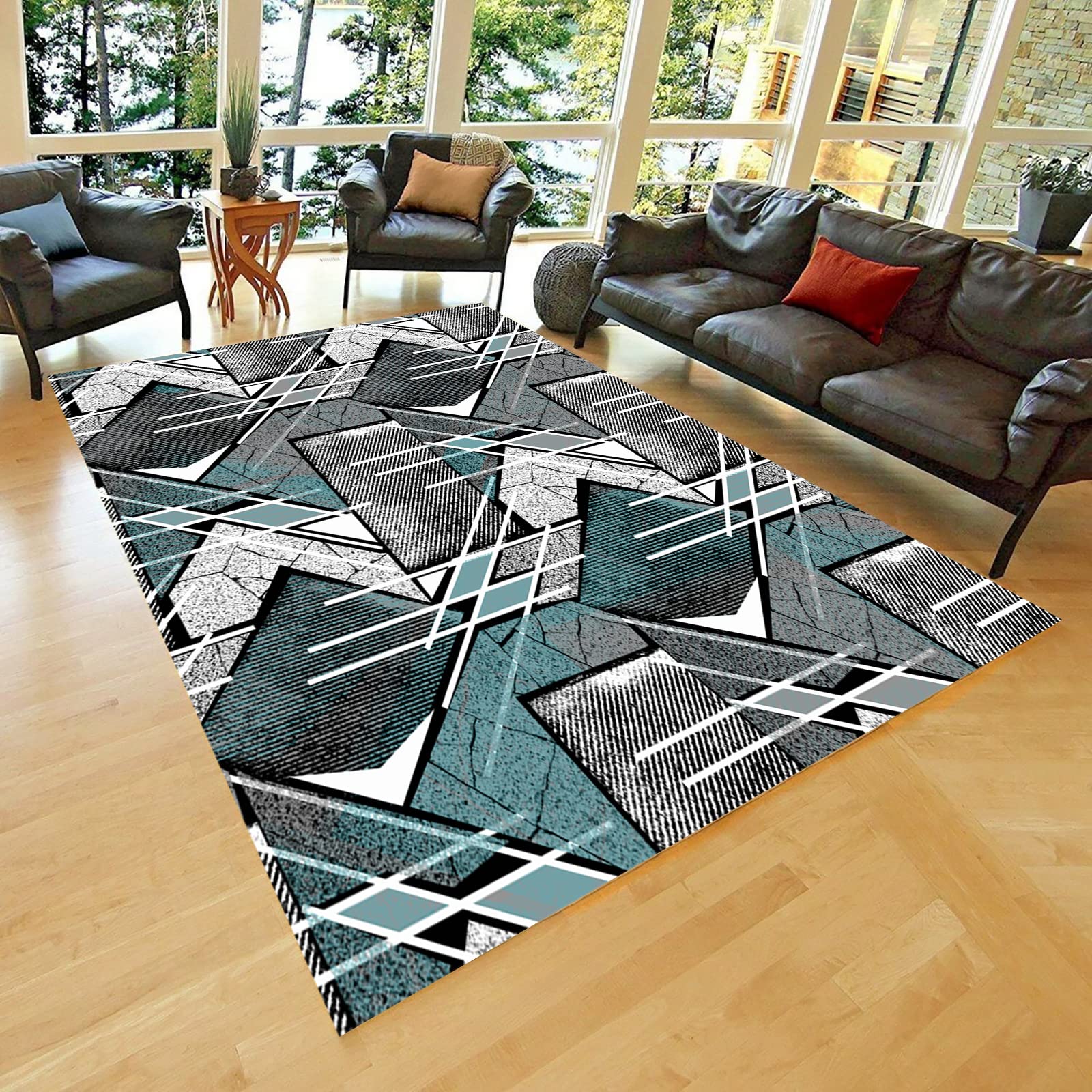 Boho Style Marble Print Area Rug - Non-Slip Floor Mat for Living Room, Bedroom, Dining Room & Kitchen - 2x3 Feet (24x36 Inches) Home Decor - Perfect for Bohemian Decor, Cozy Spaces & Modern Interiors