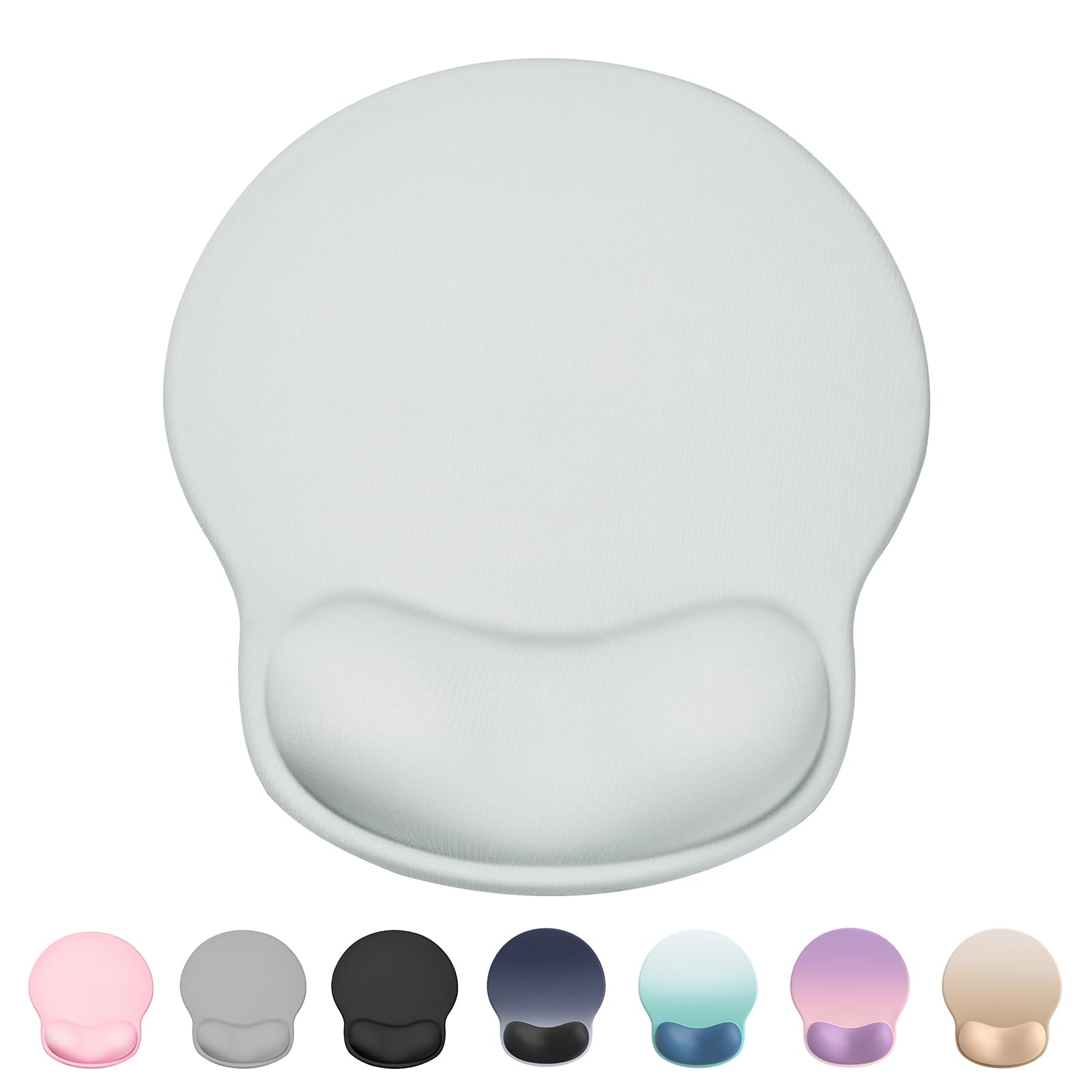 Ergonomic Mouse Pad with Wrist Support - Comfortable Gel Mousepad for Pain Relief, Non-Slip Rubber Base for Laptop & Computer - Perfect for Office Work, Gaming & Long Computer Use (Light Gray)