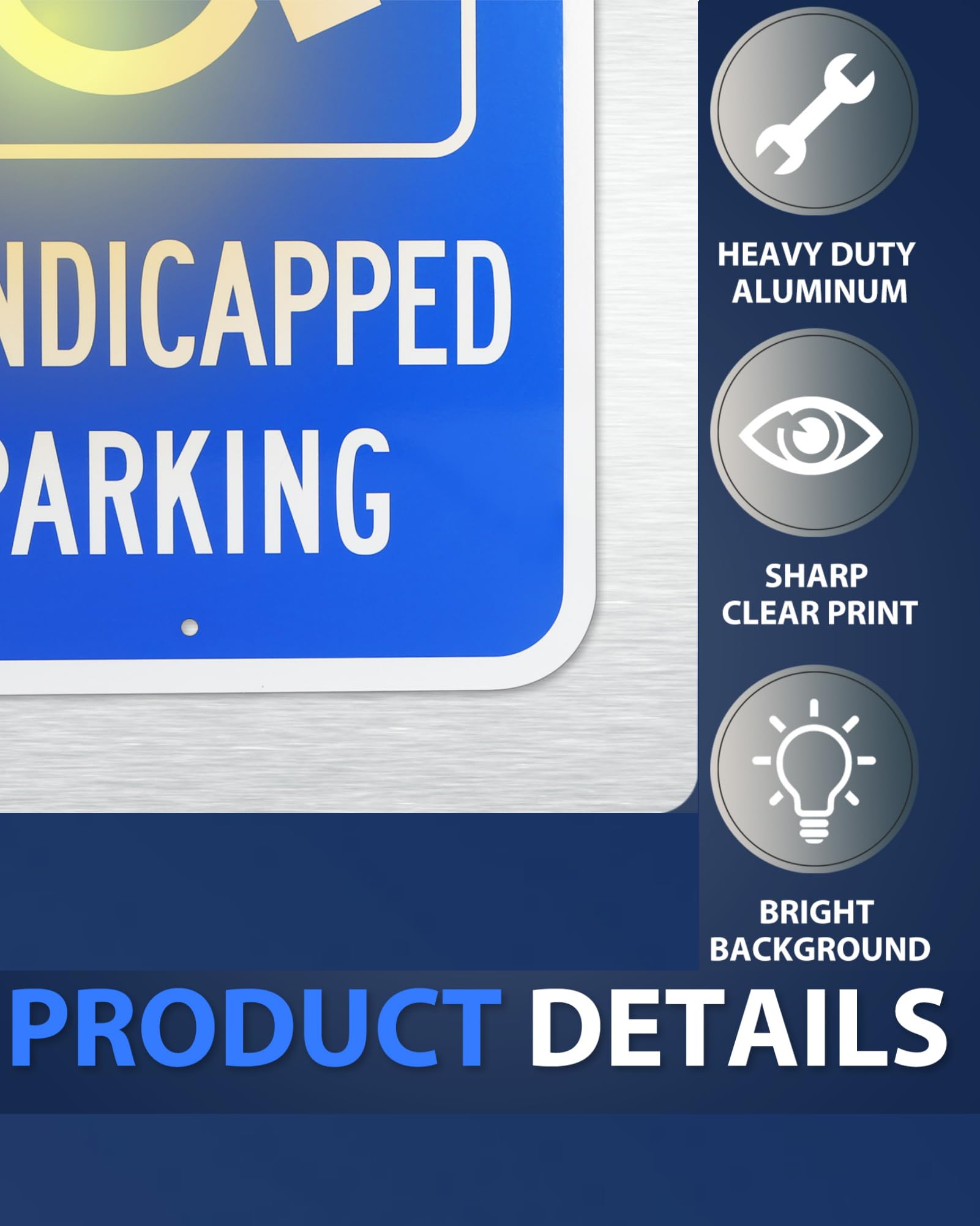 18x12 Inch Handicap Parking Sign - 3M Reflective Aluminum Reserved Parking Sign for Disabled - Weatherproof & Rust-Free .063 Aluminum - Easy Mounting for Indoor & Outdoor Use - Perfect for Parking Lots, Garages, and Accessible Spaces