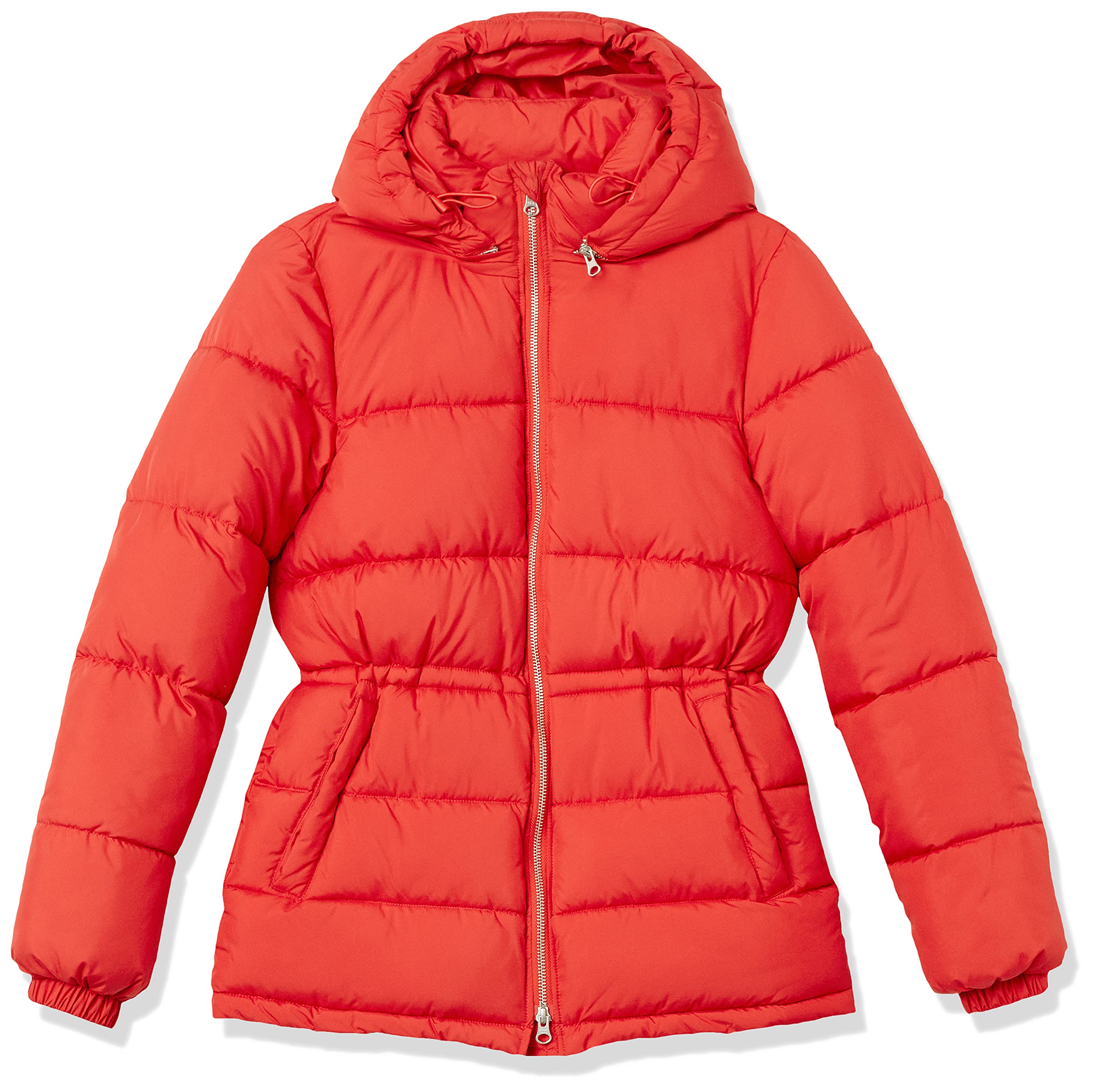 Amazon Essentials Women's Heavyweight Down Jacket with Adjustable Drawstring Waist - Warm Winter Coat for Cold Weather, Outdoor Activities & Daily Commute
