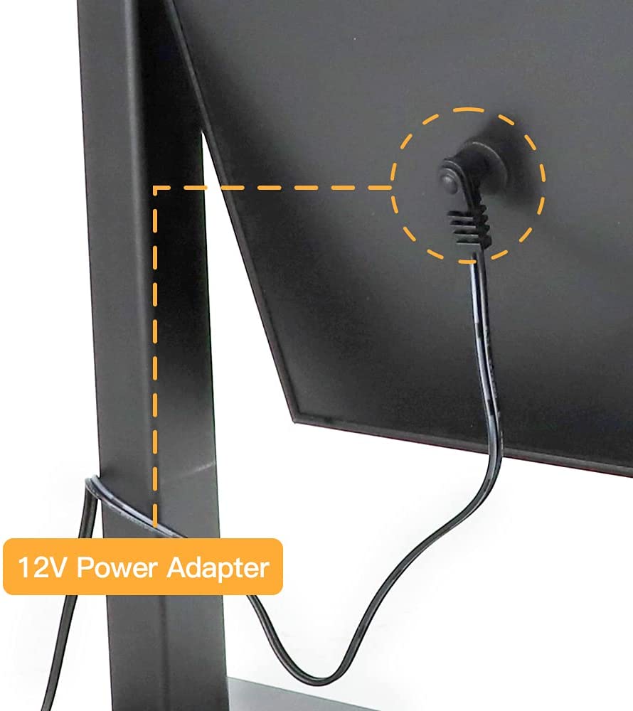 Hollywood Vanity Mirror with LED Lights - 14x12 Inch Makeup Mirror with 9 Dimmable Bulbs, Touch Control, 3 Lighting Modes, 10X Magnification & 360° Rotation - Perfect for Makeup, Skincare & Hairstyling (Black, 35x30 cm)