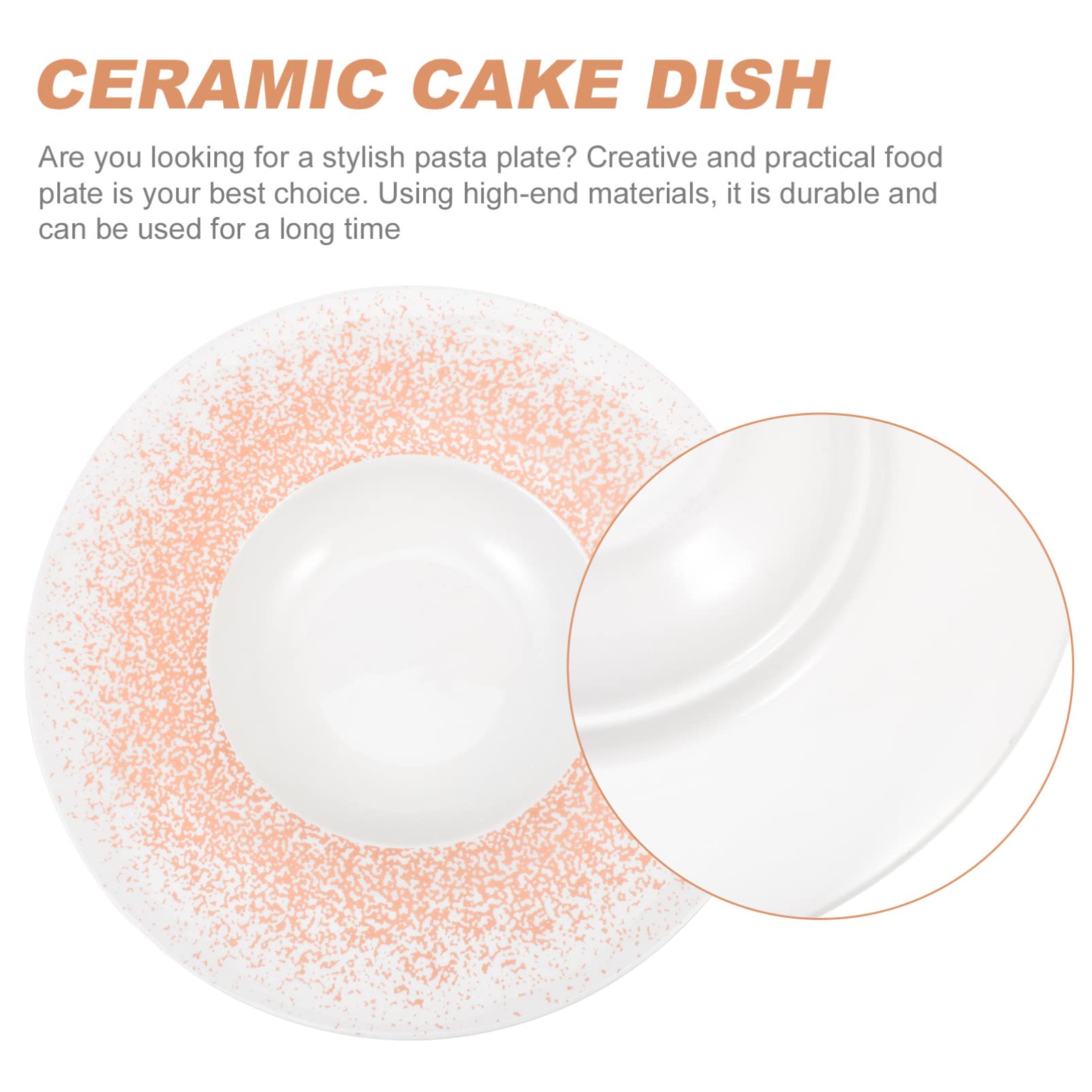 Premium Hemoton Porcelain Salad Plate Set - 1-Piece Rimmed Serving Bowl, Shallow Dish for Party Snacks, Candy & Appetizers | Elegant Ceramic Round Platter for Dining, Entertaining & Home Decor