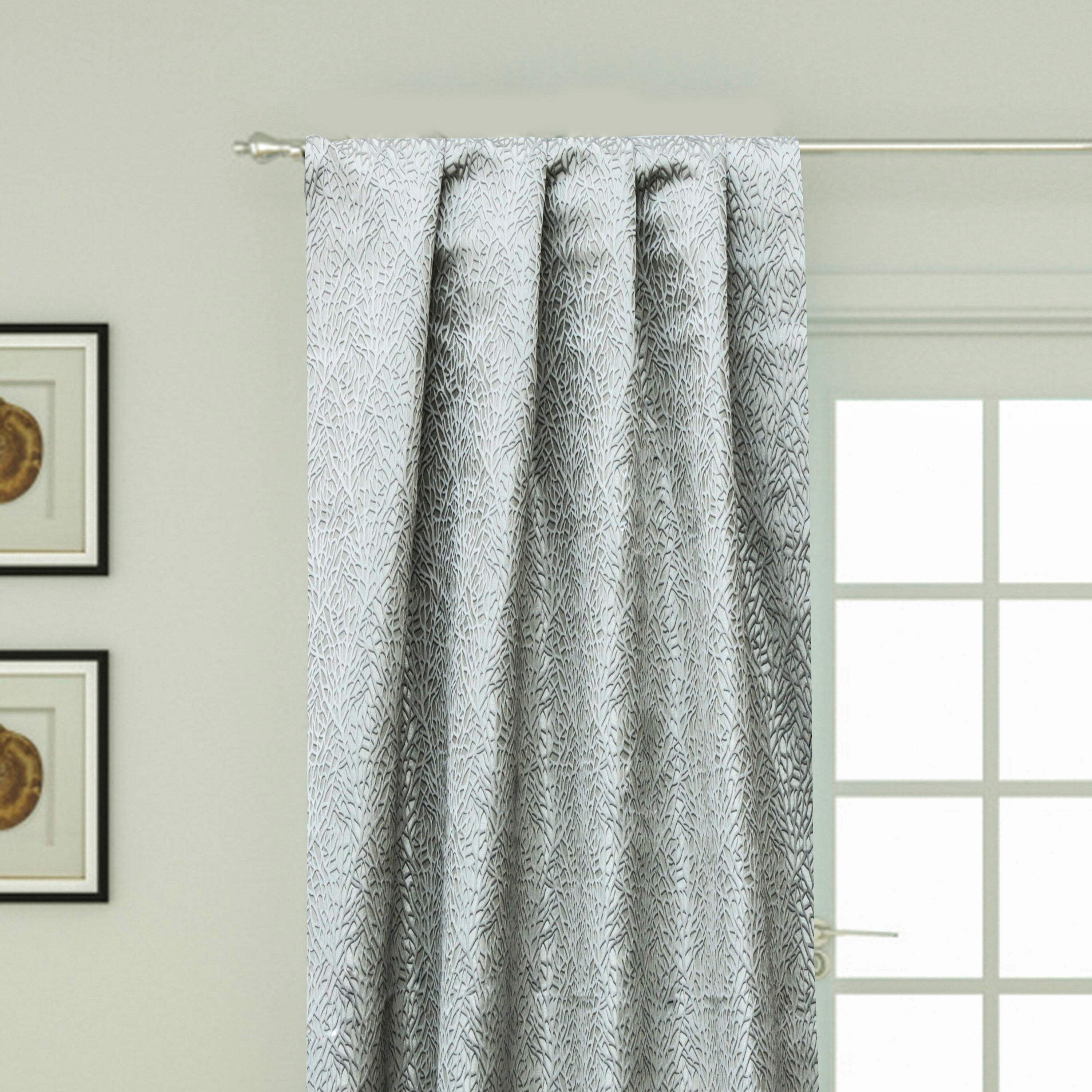 Behind The Web Jacquard Weave 3D Texture Curtain Panels - Elegant Window Treatments for Living Room & Bedroom Decor