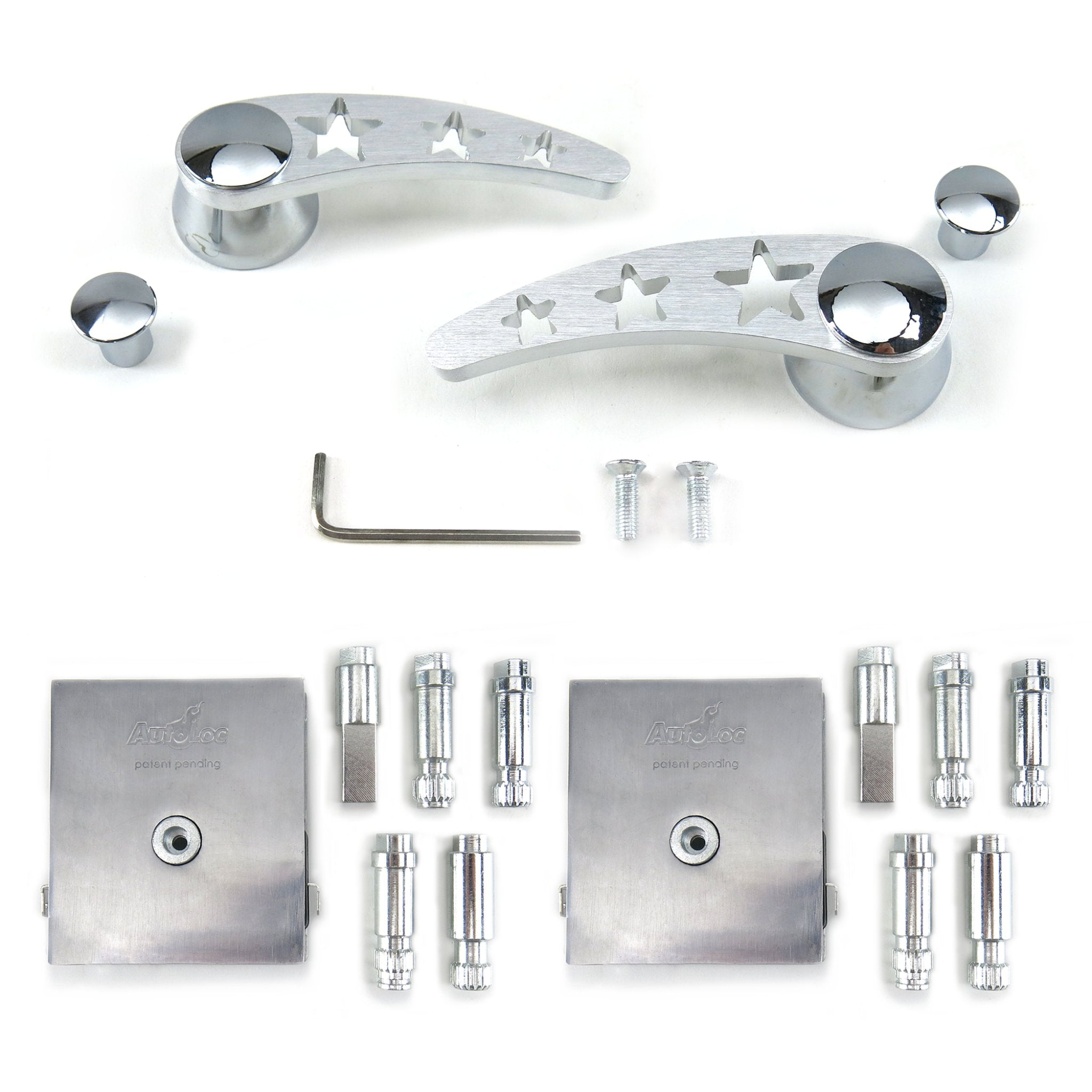 1901-1907 Oldsmobile Model F 12V Power Window Conversion Kit - Billet Aluminum Crank Switch & Star Lever Handles - Classic Car Restoration Parts (Perfect for Vintage Auto Upgrades & Show Car Modifications)