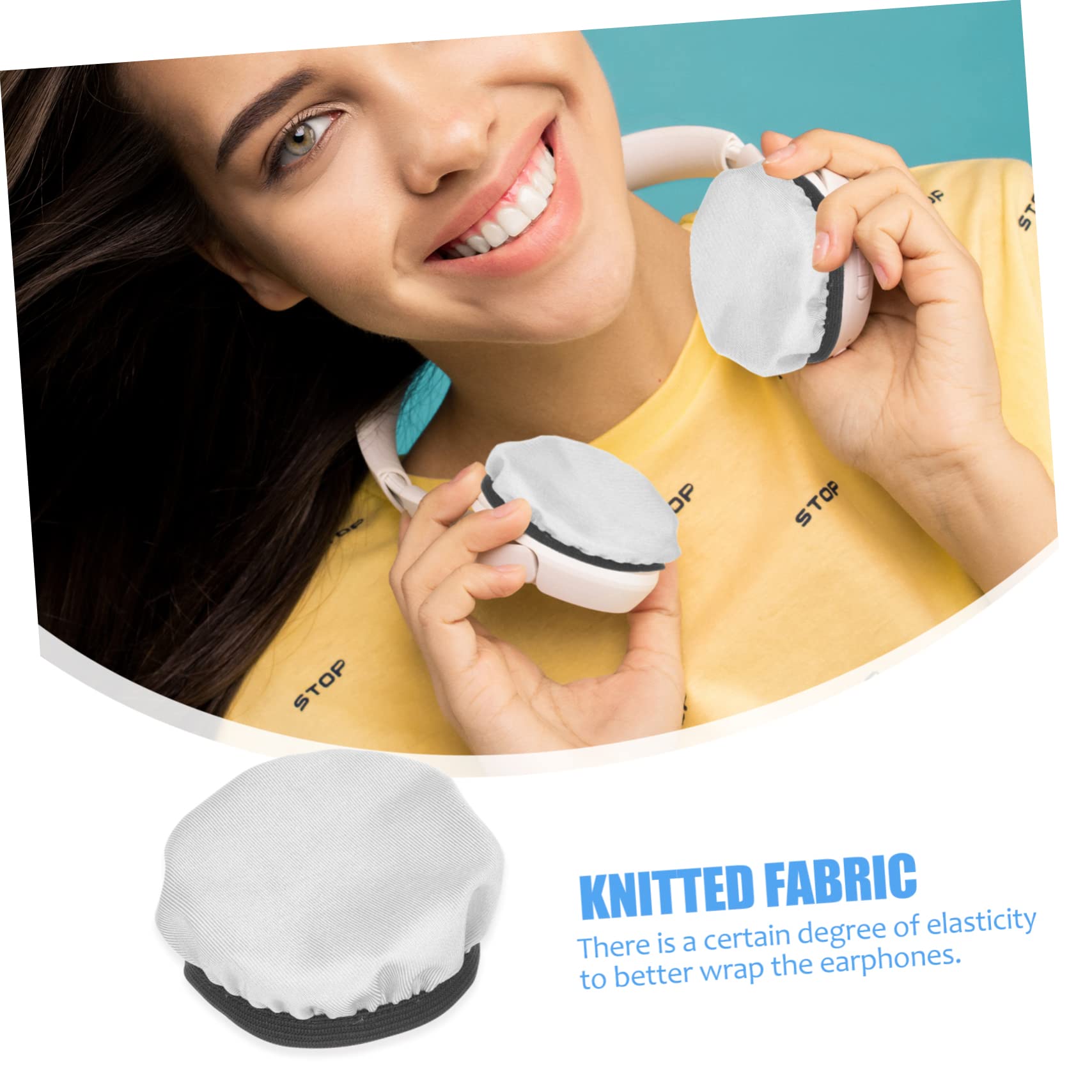 HEMOTON 4-Pack Stretchable Magnetic Headphone Covers - Protective Ear Cushion Protectors for Wireless Headphones (4 Sets of 4) - Perfect for Gym, Travel & Office Use