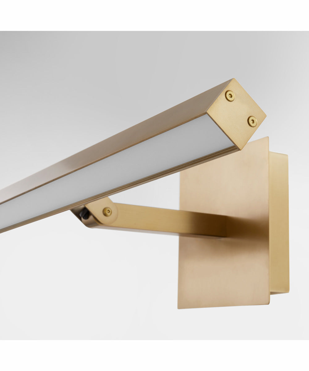 Vintage Brass LED Wall Sconce - 1 Light Modern Fixture for Bedroom, Hallway & Living Room Lighting
