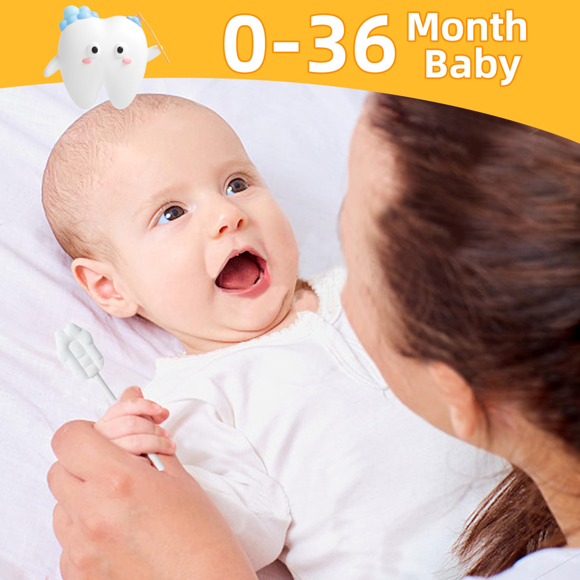 EASICUTI 52PCS Baby Tongue Cleaner & Toothbrush Set for Newborns 0-36 Months - Disposable Infant Oral Care Kit with Gum Cleaner Stick & 2 Finger Toothbrushes - Perfect for Daily Baby Dental Hygiene at Home or Travel