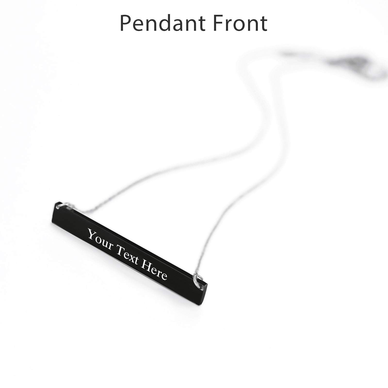 18K Gold Plated Engravable Name Bar Necklace - Personalized Lazycat Jewelry for Women, Custom Blessings Pendant Gift for Her | Birthday, Anniversary, Valentine's Day Present