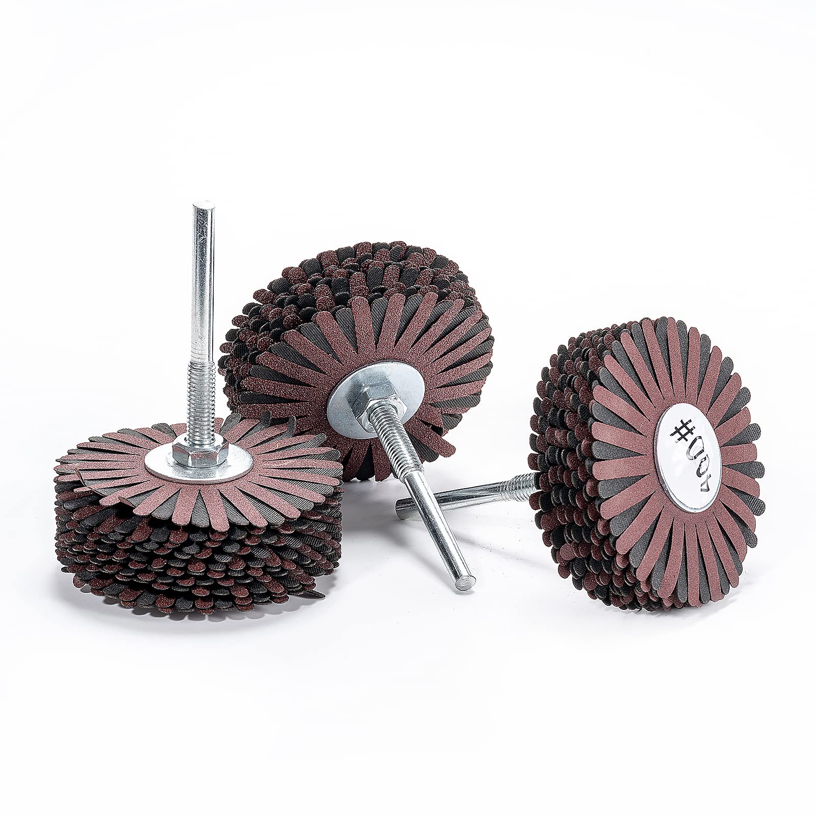 7-Pack Abrasive Cloth Flap Wheel Sanding Kit - 1/4 Inch Shank for Woodworking, Root Carving, Furniture Polishing & Sanding (80-400 Grit) - Perfect for DIY Projects, Metal Finishing & Surface Preparation