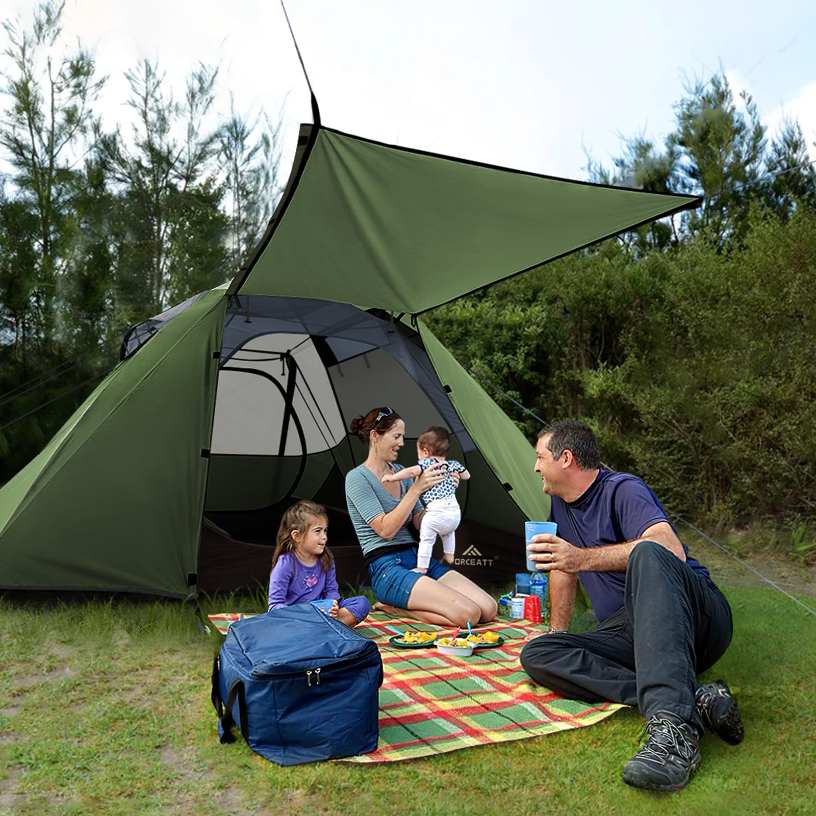 Forceatt 2/3/4 Person Lightweight Backpacking Tent - Waterproof & Windproof Camping Tent for Outdoor Adventures, Hiking, Mountaineering - Perfect for Family Camping Trips and Backcountry Exploration