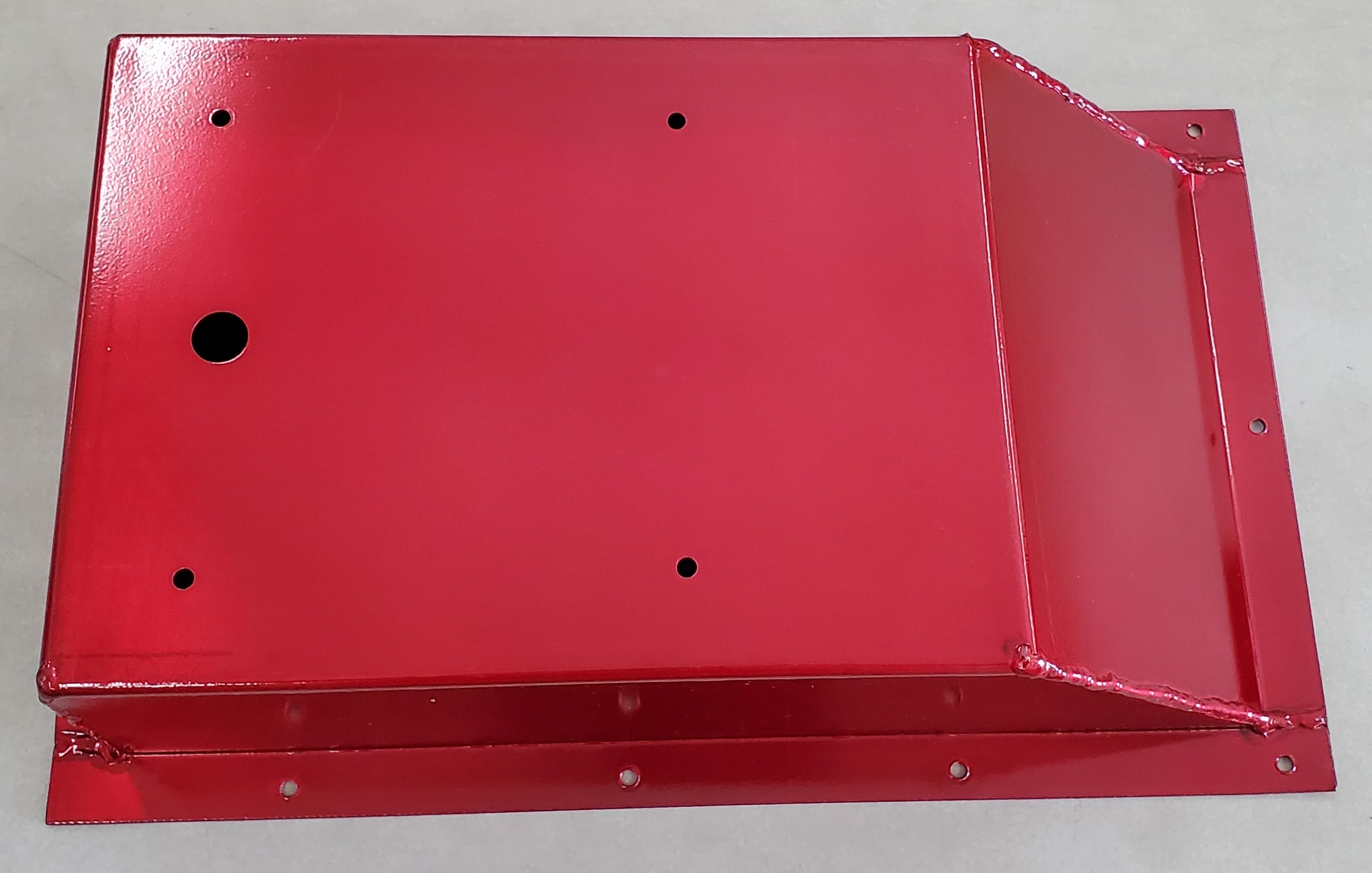 Lurwind Recessed Trolling Motor Foot Pedal Tray - Red Powder-Coated Aluminum, 19.375