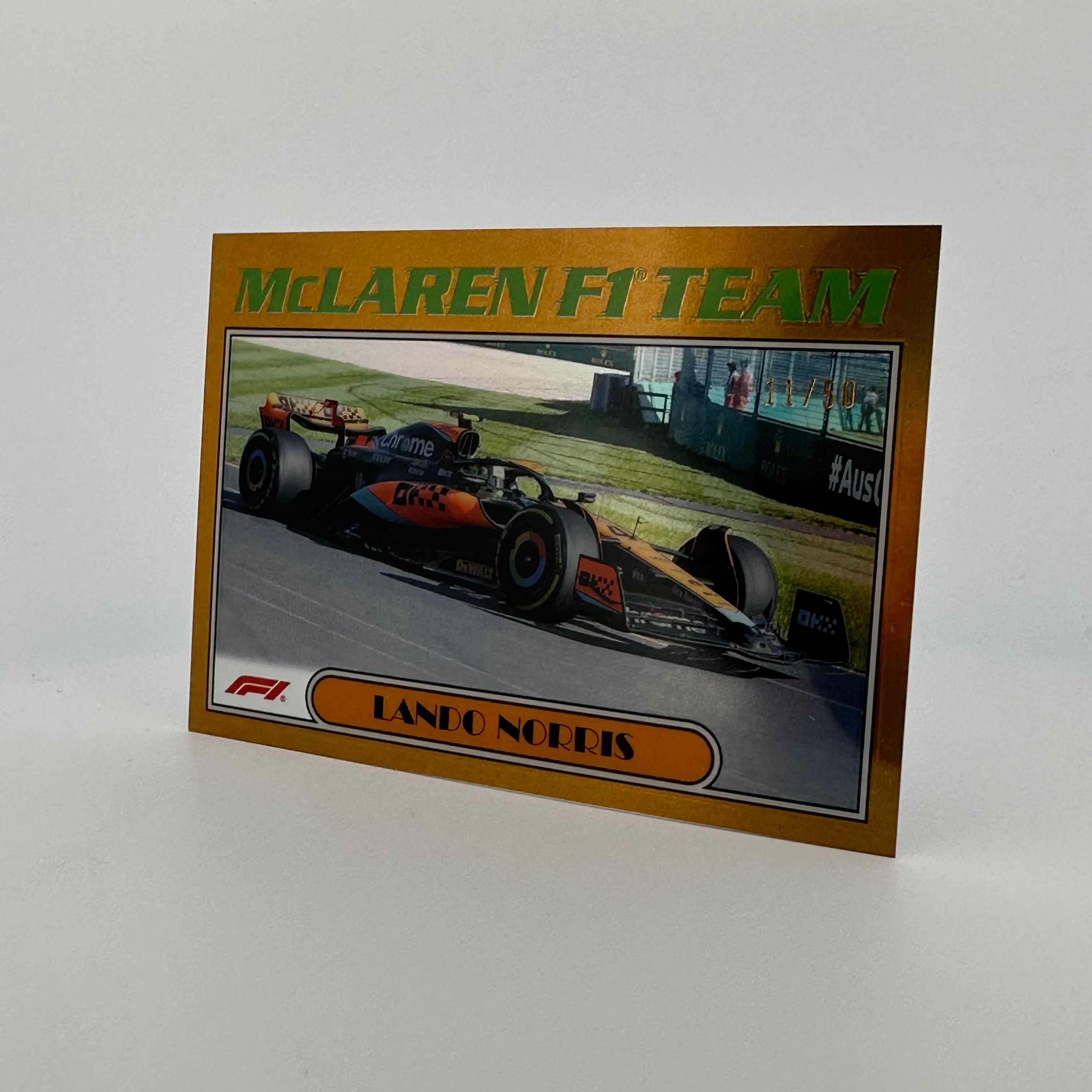 2023 Topps Chrome Lando Norris #AU77 LN Gold 11/50 - Rare F1 Racing Card for Collectors & Fans - Perfect for Trading, Display, and Investment