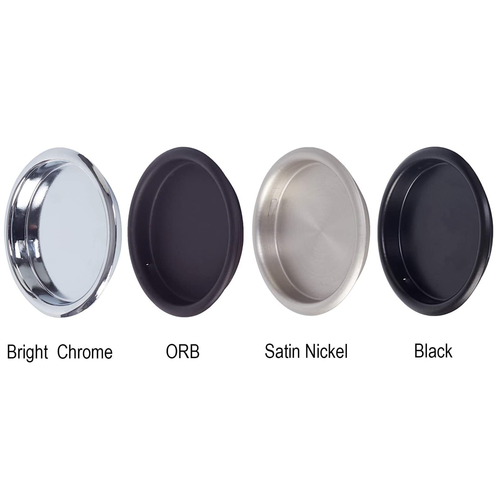 6 Pack Satin Nickel Round Closet Door Finger Pulls - 2-1/8
