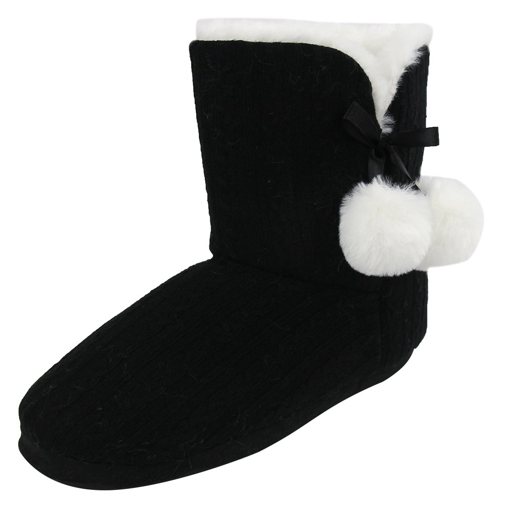 Women's Soft Fleece Plush Warm Indoor House Slippers Boots - Cozy Winter Home Shoes for Relaxing, Lounging & Comfort