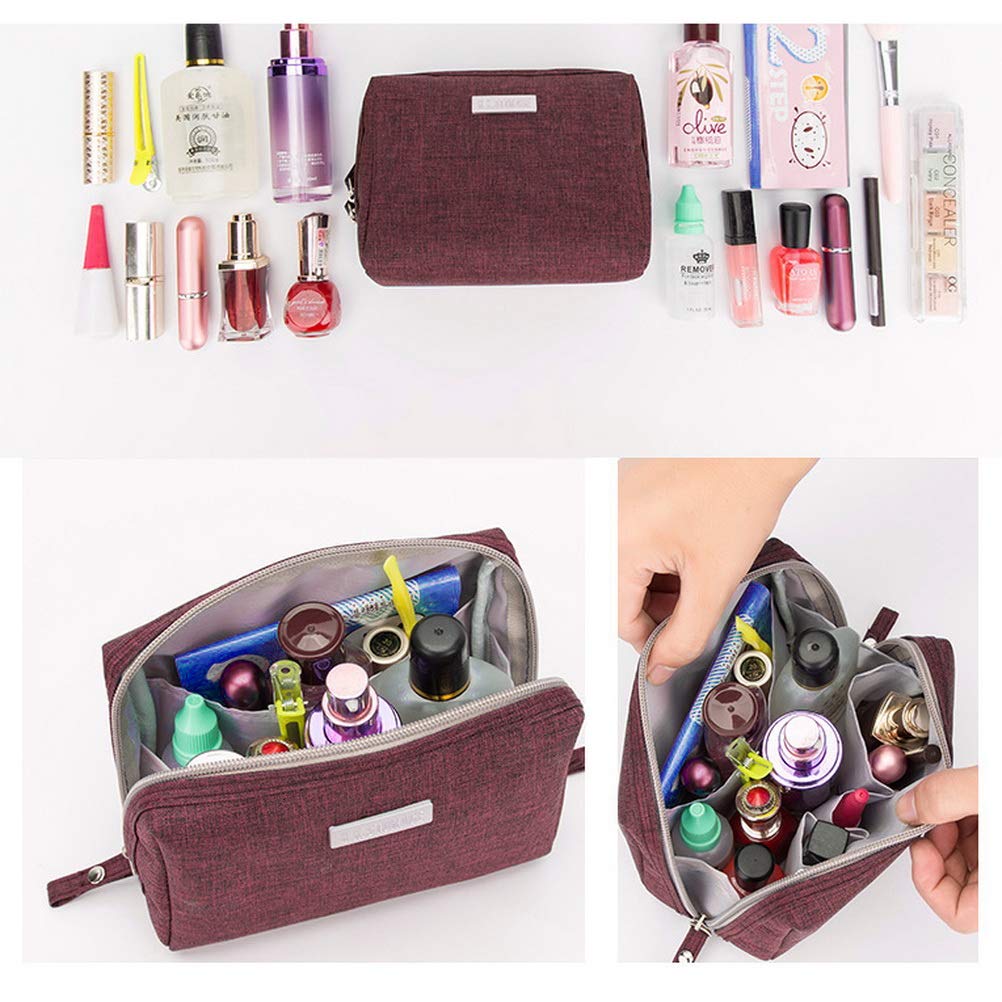 Waterproof Nylon Makeup Bag for Women - Travel Cosmetic Pouch (Purple) | Perfect Gift & Organizer