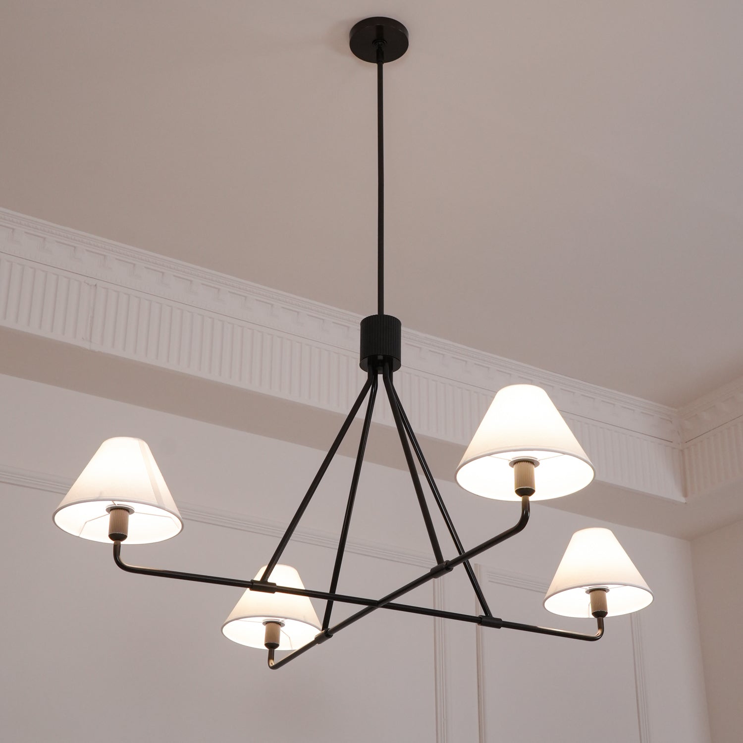 Stylish Axis Chandelier - Modern Crystal Ceiling Light Fixture for Dining Room, Bedroom & Living Room Decor