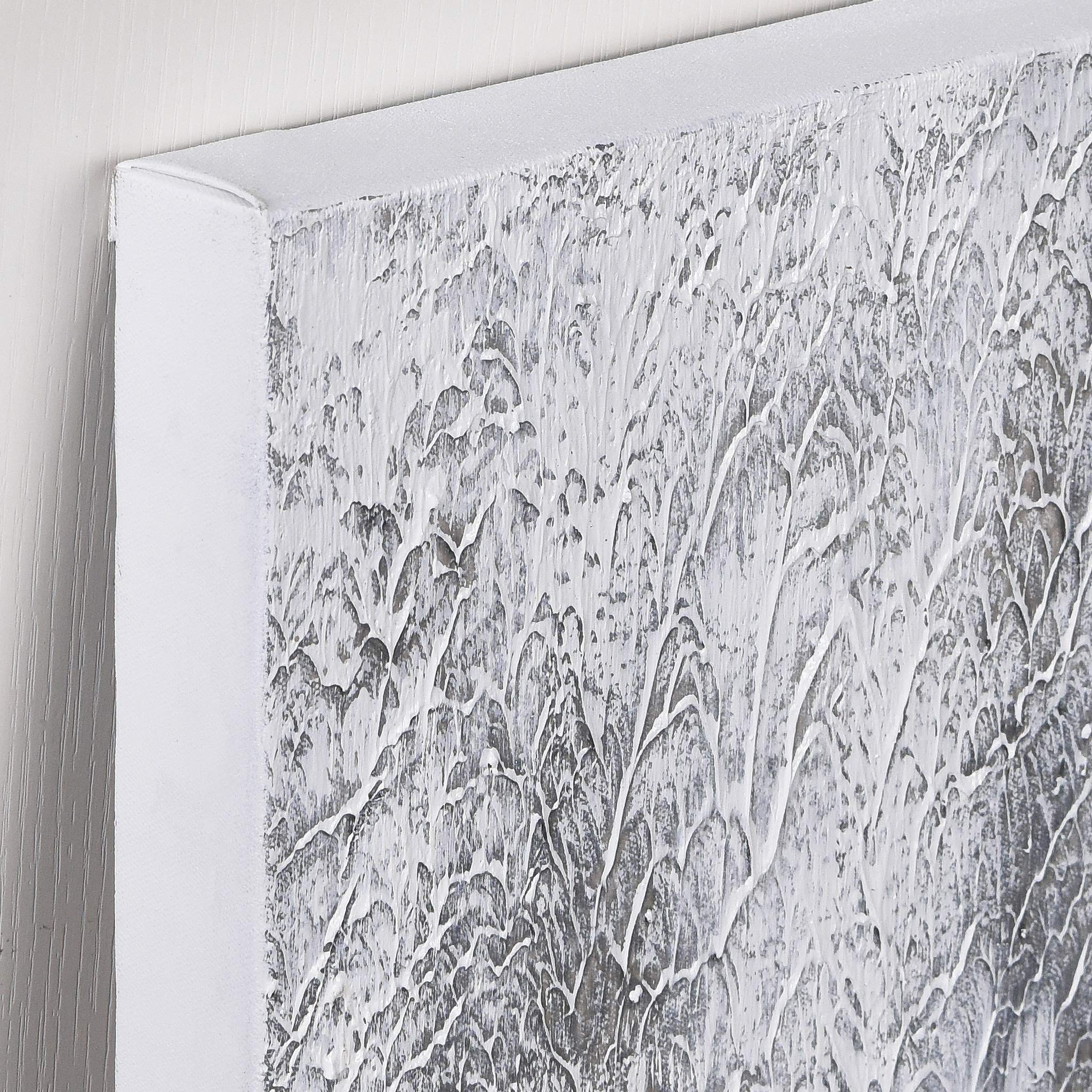 Martin Edwards Hand Painted Abstract Wall Art Canvas - Textured Gray Modern Painting 40x30 Inches Unframed - Perfect for Living Room, Bedroom & Office Decor