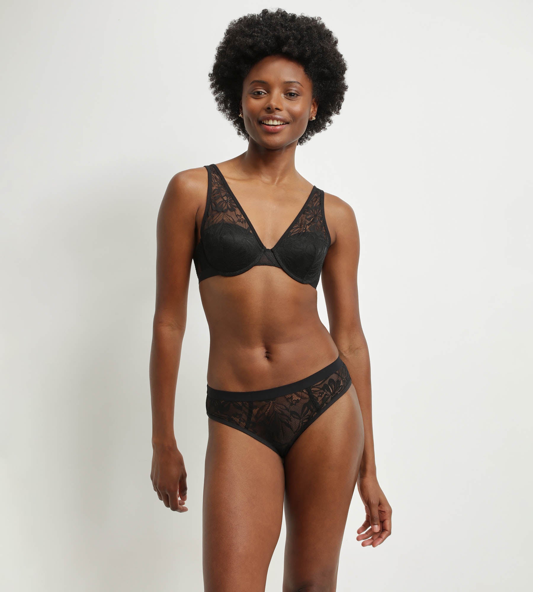 Lace Black Leaf Print Scarf Bralette by Dim - Perfect for Layering, Date Nights & Boho Fashion