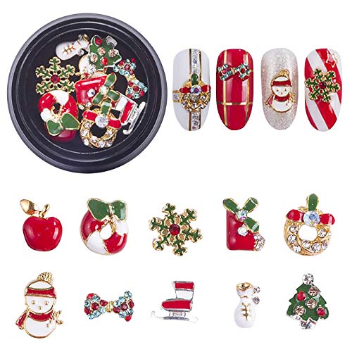 Bell Drill Snowflake Alloy Christmas Nail Tips - Festive Holiday Nail Art Series for DIY Manicures | Perfect for Christmas Parties, Gift Giving & Winter Nail Designs