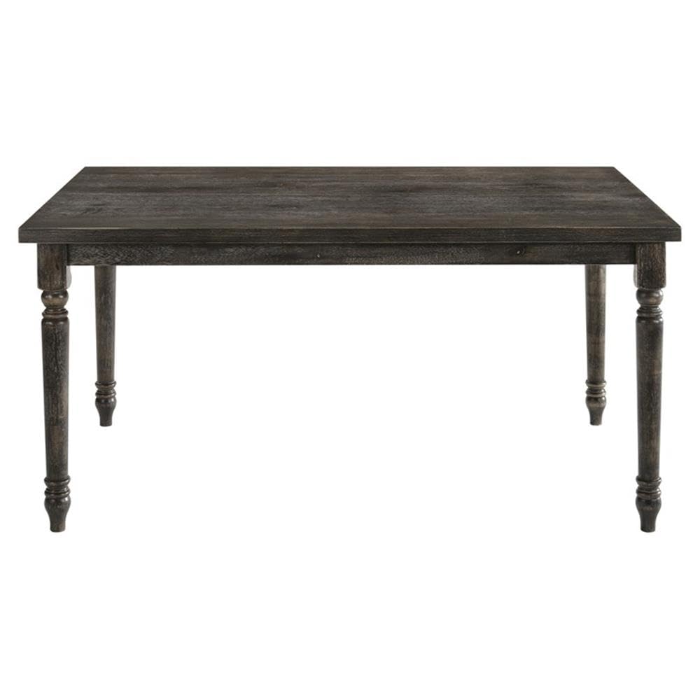 Acme Claudia II Rectangular Wood Dining Table with Turned Legs in Weathered Gray - Perfect for Farmhouse, Rustic & Modern Dining Rooms