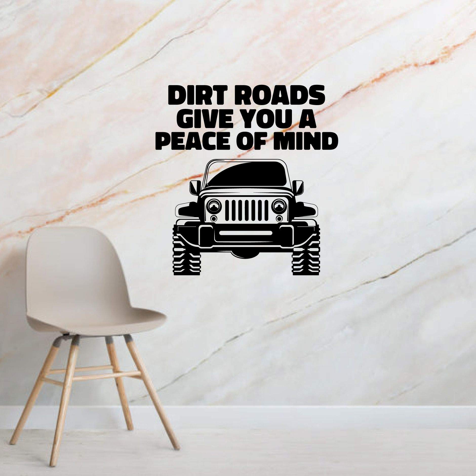 Peace of Mind Dirt Roads Vinyl Wall Sticker - 30x22 Inch Wall Art Decal for Girls, Boys, Kids Room, Nursery, Bedroom & Kindergarten Decor - Perfect for Home, Playroom & Classroom Wall Decoration