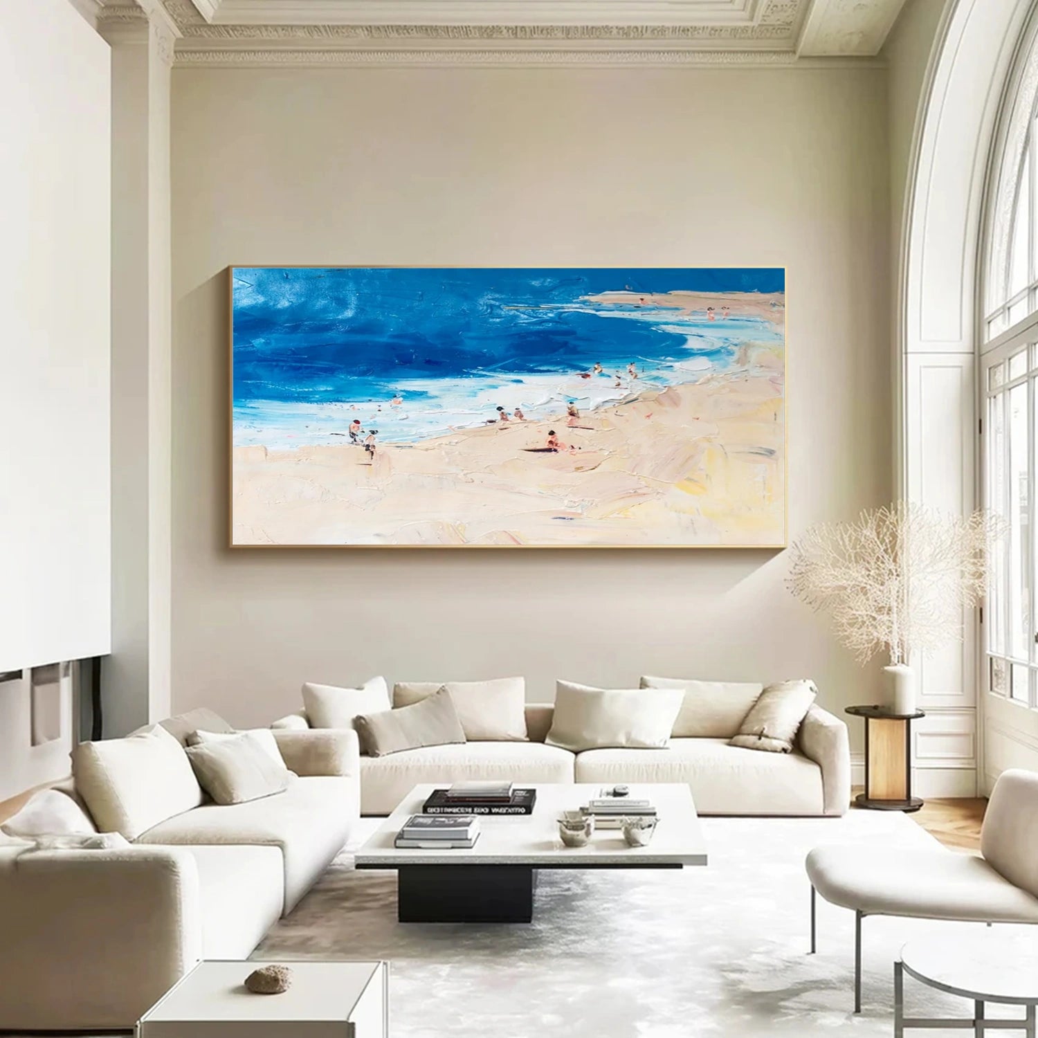 Seascape and Snowy Peak Painting #SP058 - Stunning Landscape Art for Home & Office Decor | Perfect for Living Room, Bedroom, or Gift