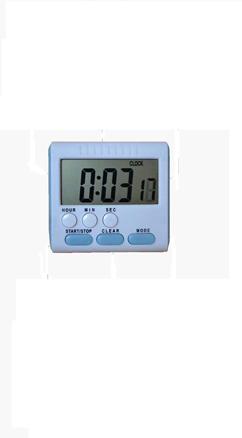 HUANE Digital Alarm Clock with Timer, Silent Flashing Light, Kitchen Timer for Cooking, Baking, Study - Wall Mount & Tabletop Use (Blue) - Perfect for Home, Office, and Classroom