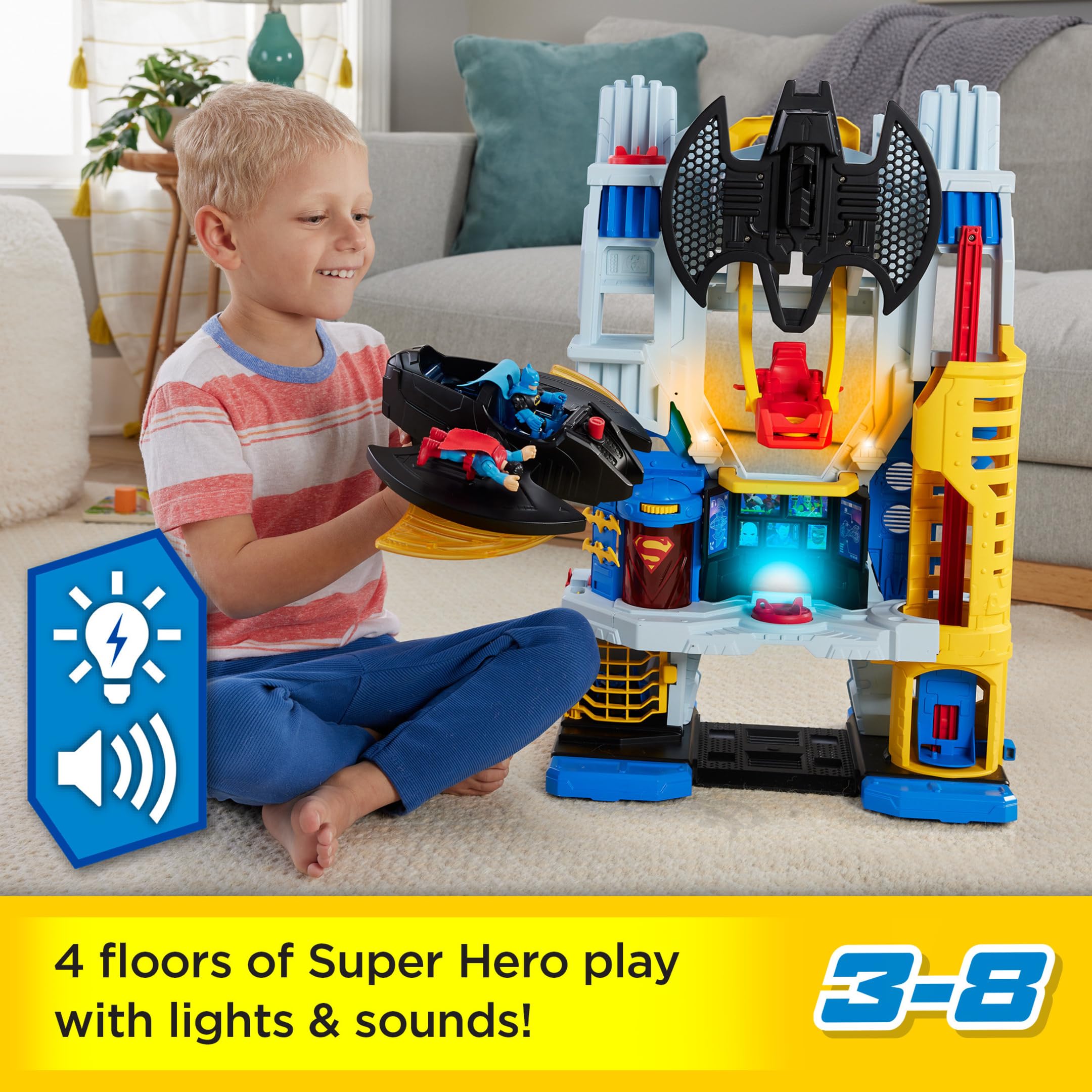 Fisher-Price Imaginext DC Super Friends Batman Ultimate Headquarters Playset & Hero vs Villain Figure Set - Interactive Toy for Kids Ages 3+ | Superhero Role Play, Birthday Gift, Indoor Playtime Fun